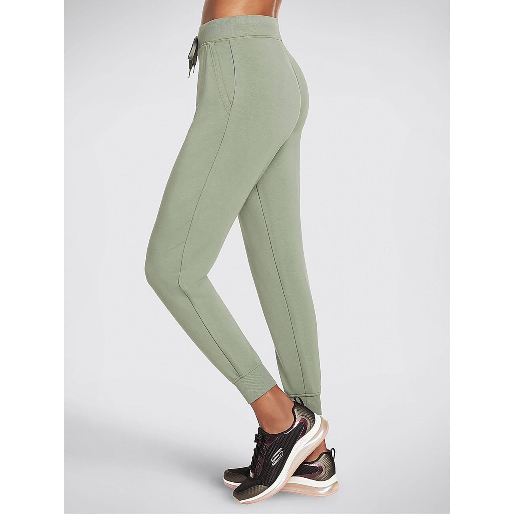 Skechers Долнище анцуг Skechluxe Restful Jogger W03PT49 Зелен Regular Fit - Pepit.bg