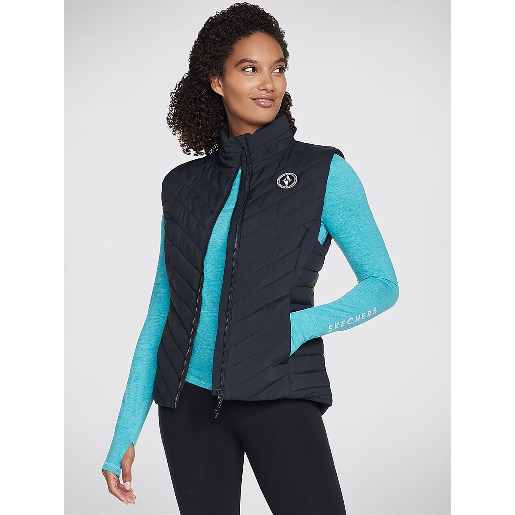 Skechers Елек Goshield Everyday Vest JA7 Черен Regular Fit - Pepit.bg