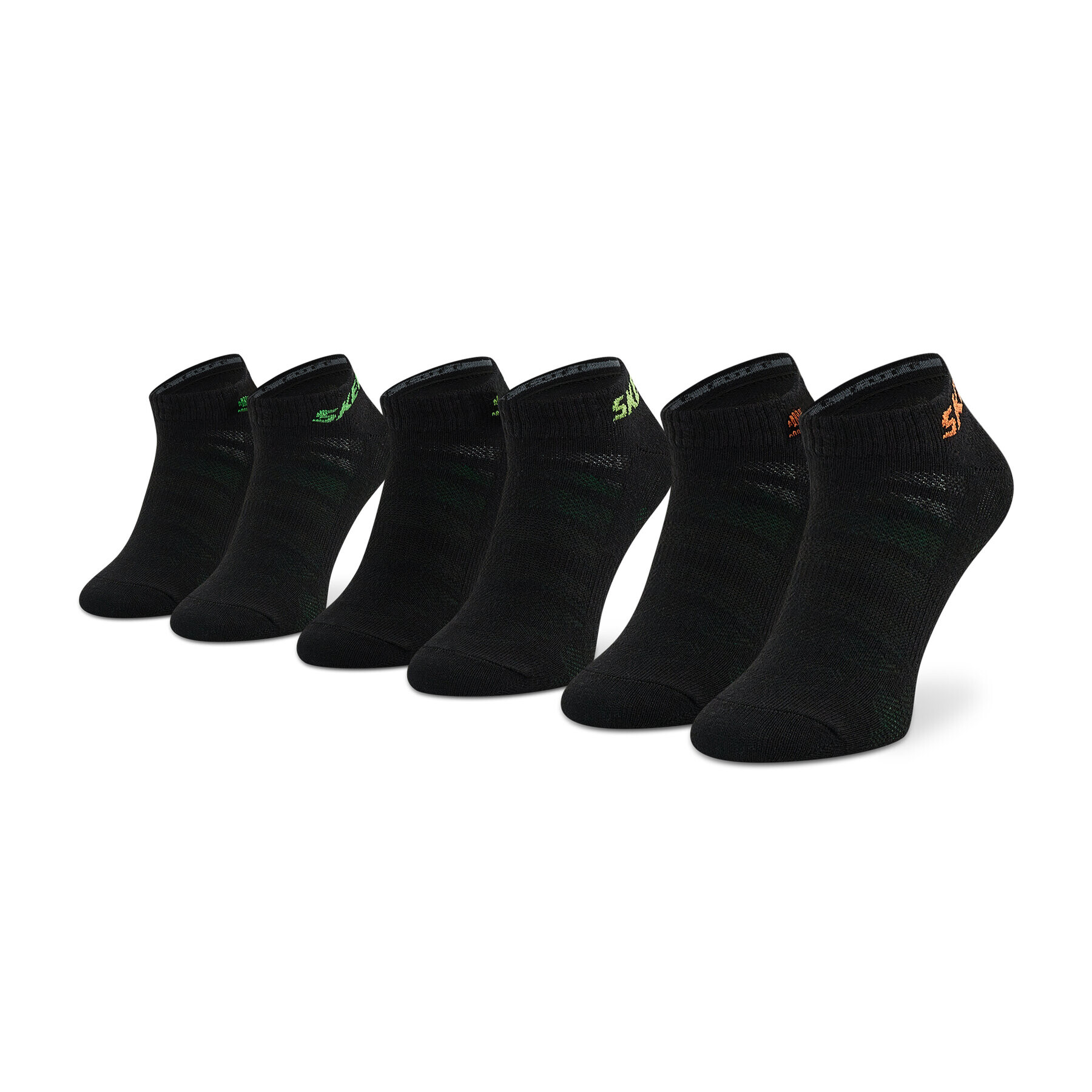Skechers Комплект 3 чифта къси чорапи детски SK43029 Черен - Pepit.bg