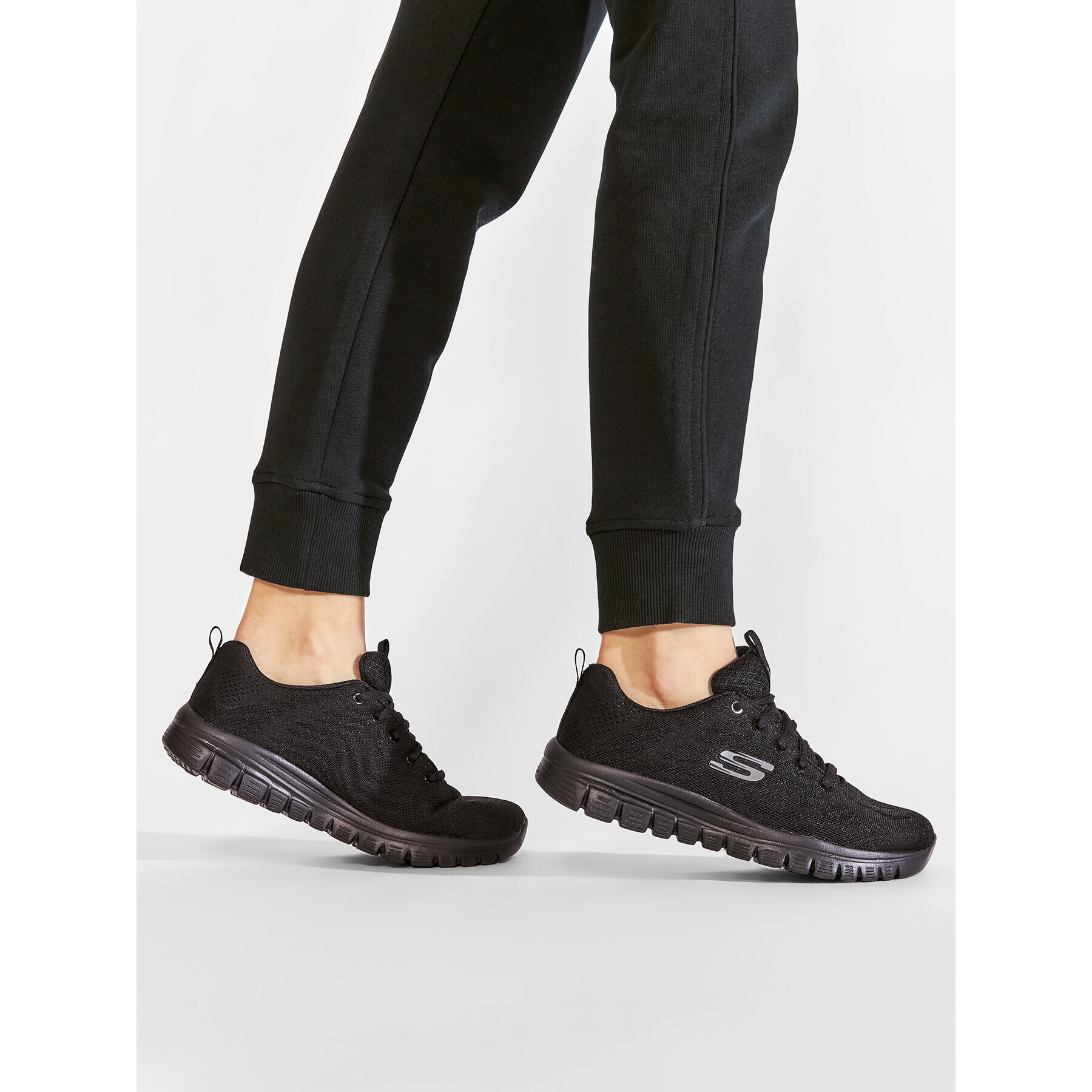 Skechers Обувки Get Connected 12615/BBK Черен - Pepit.bg