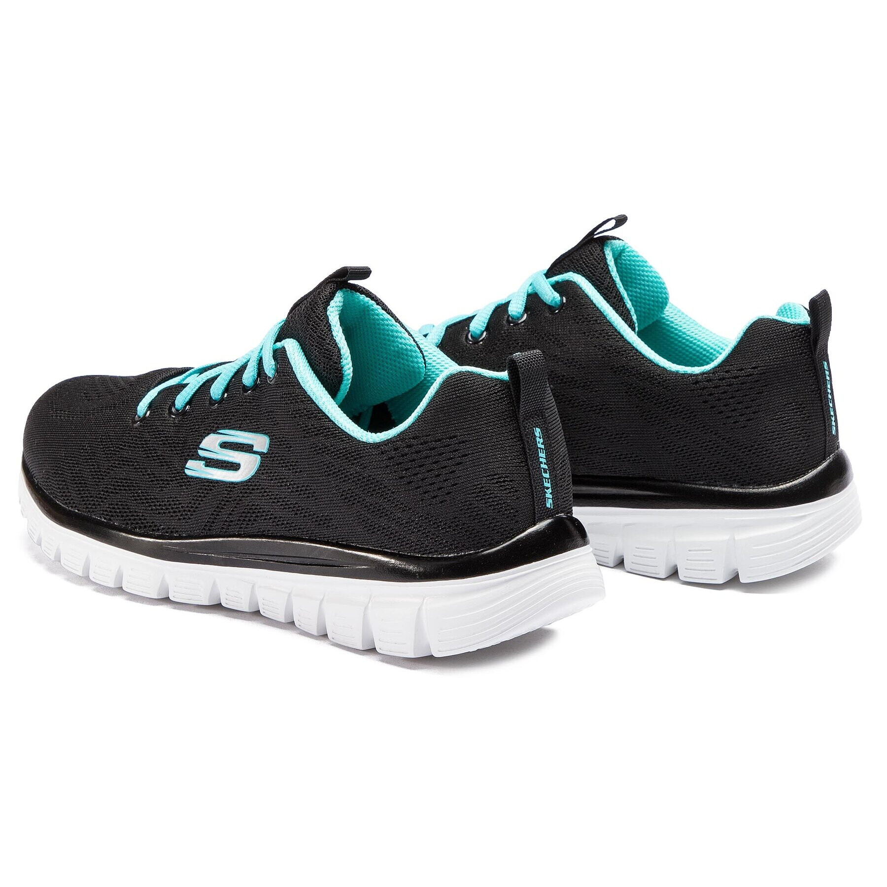 Skechers Обувки Get Connected 12615/BKTQ Черен - Pepit.bg