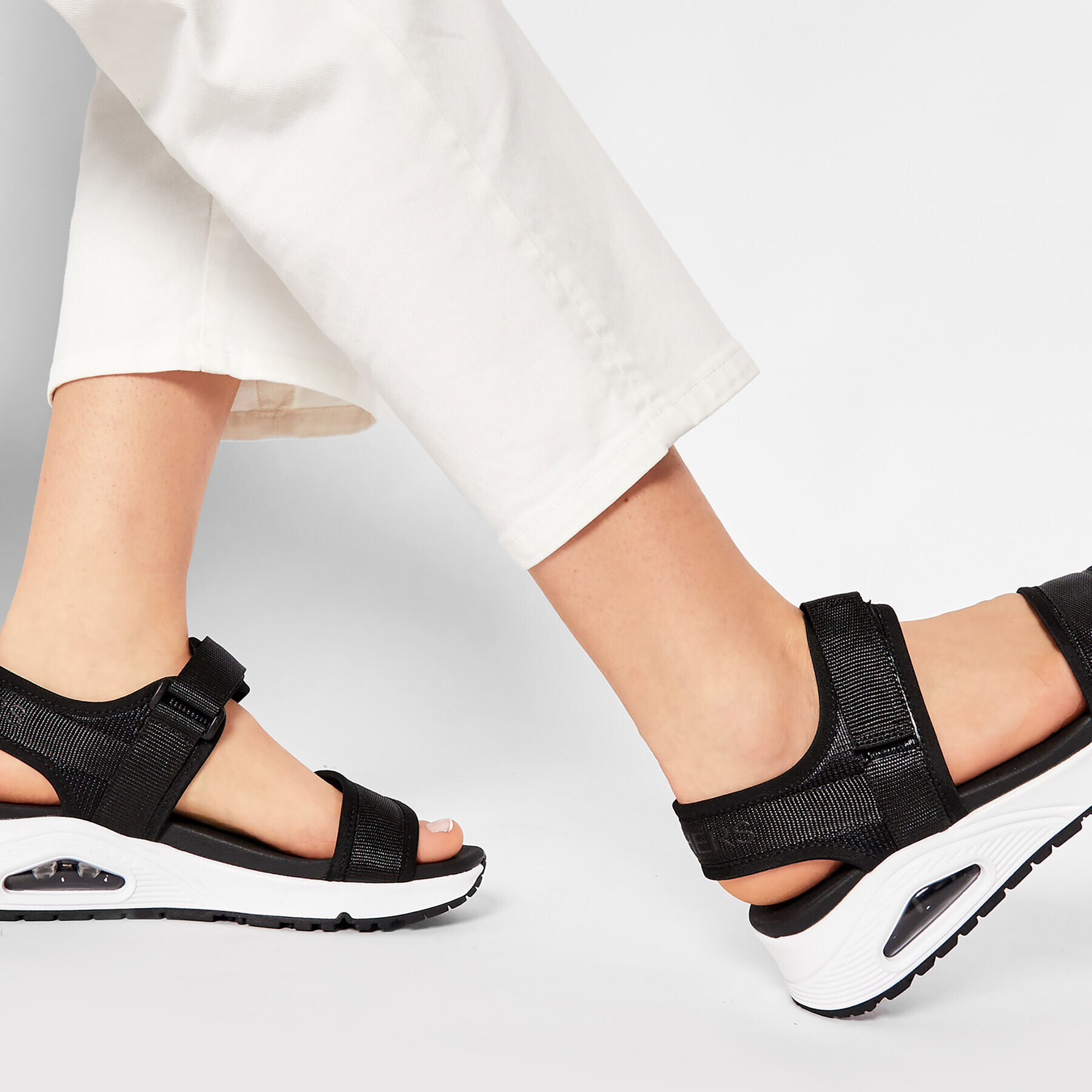 Skechers Сандали New Sesh 119185/BKW Черен - Pepit.bg