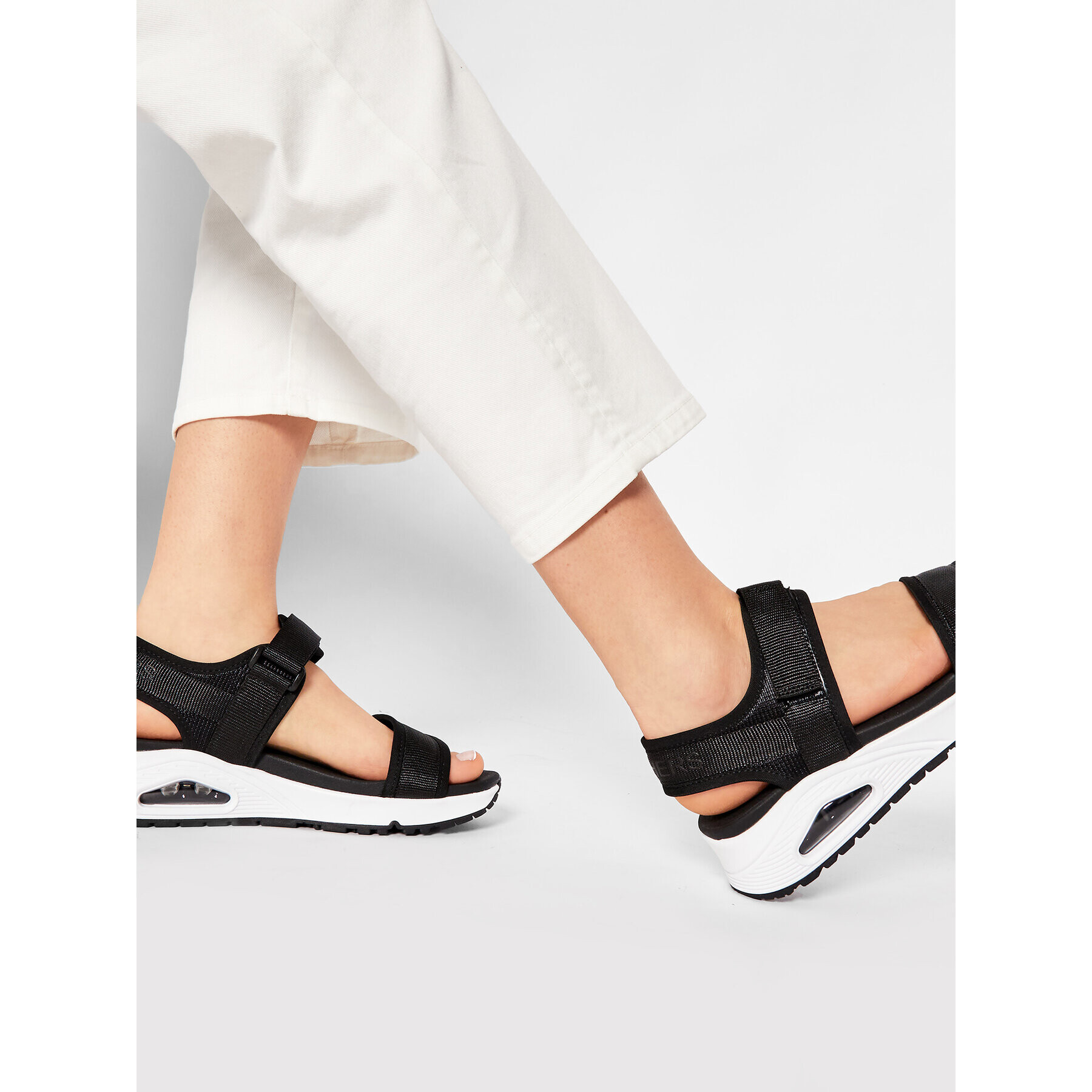 Skechers Сандали New Sesh 119185/BKW Черен - Pepit.bg