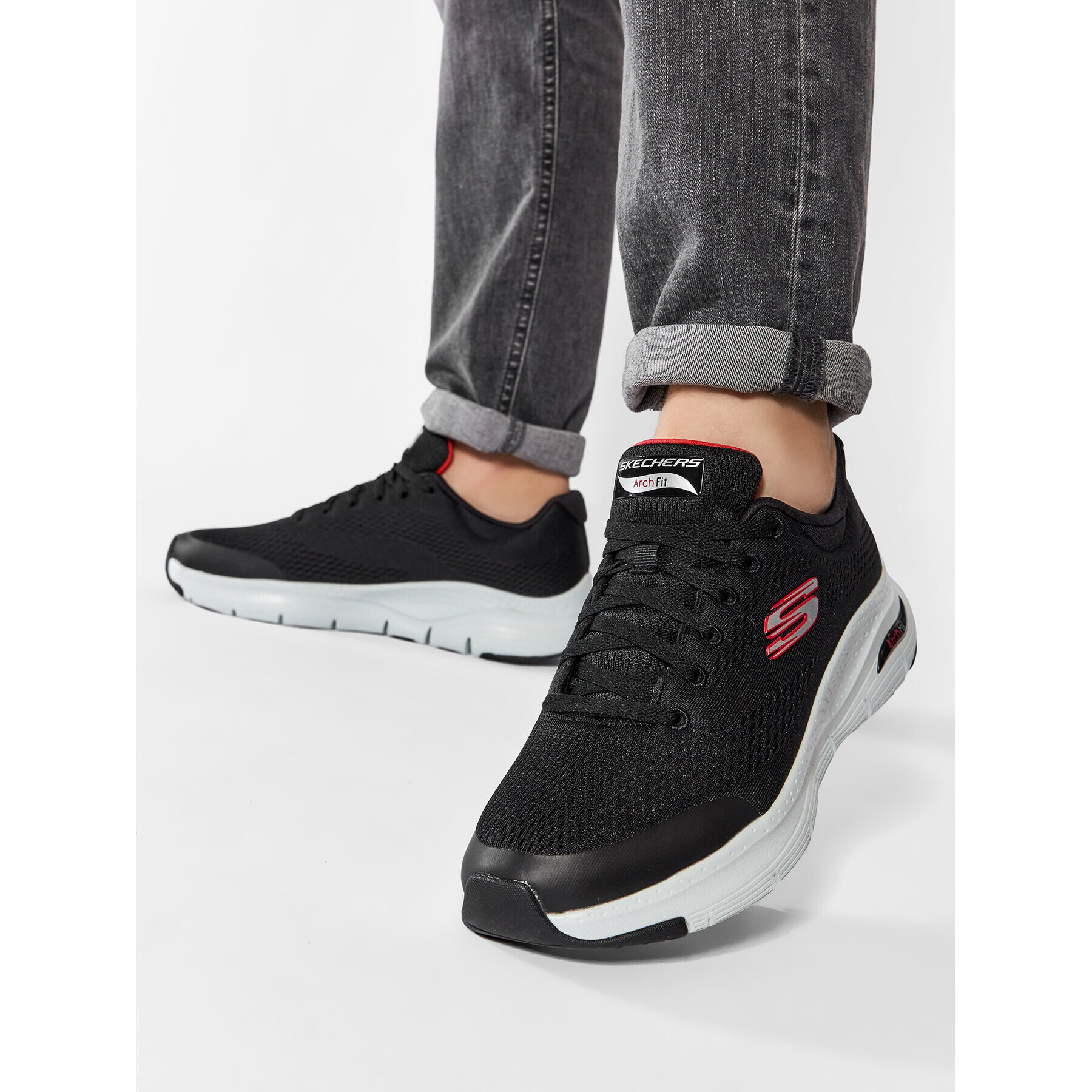 Skechers Сникърси Arch Fit 232040/BKRD Черен - Pepit.bg