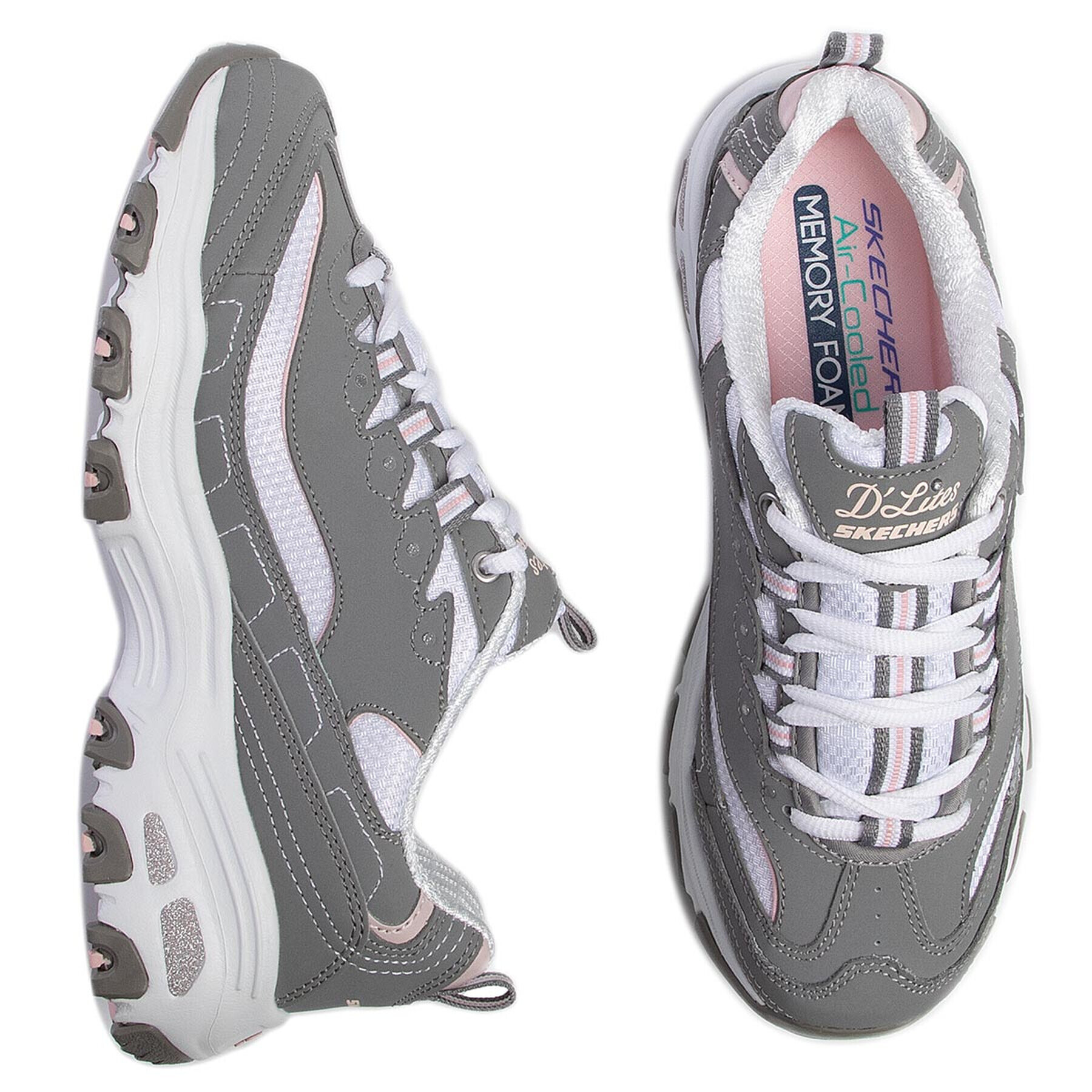 Skechers Сникърси D'lites Biggest Fan 11930/GYW Сив - Pepit.bg