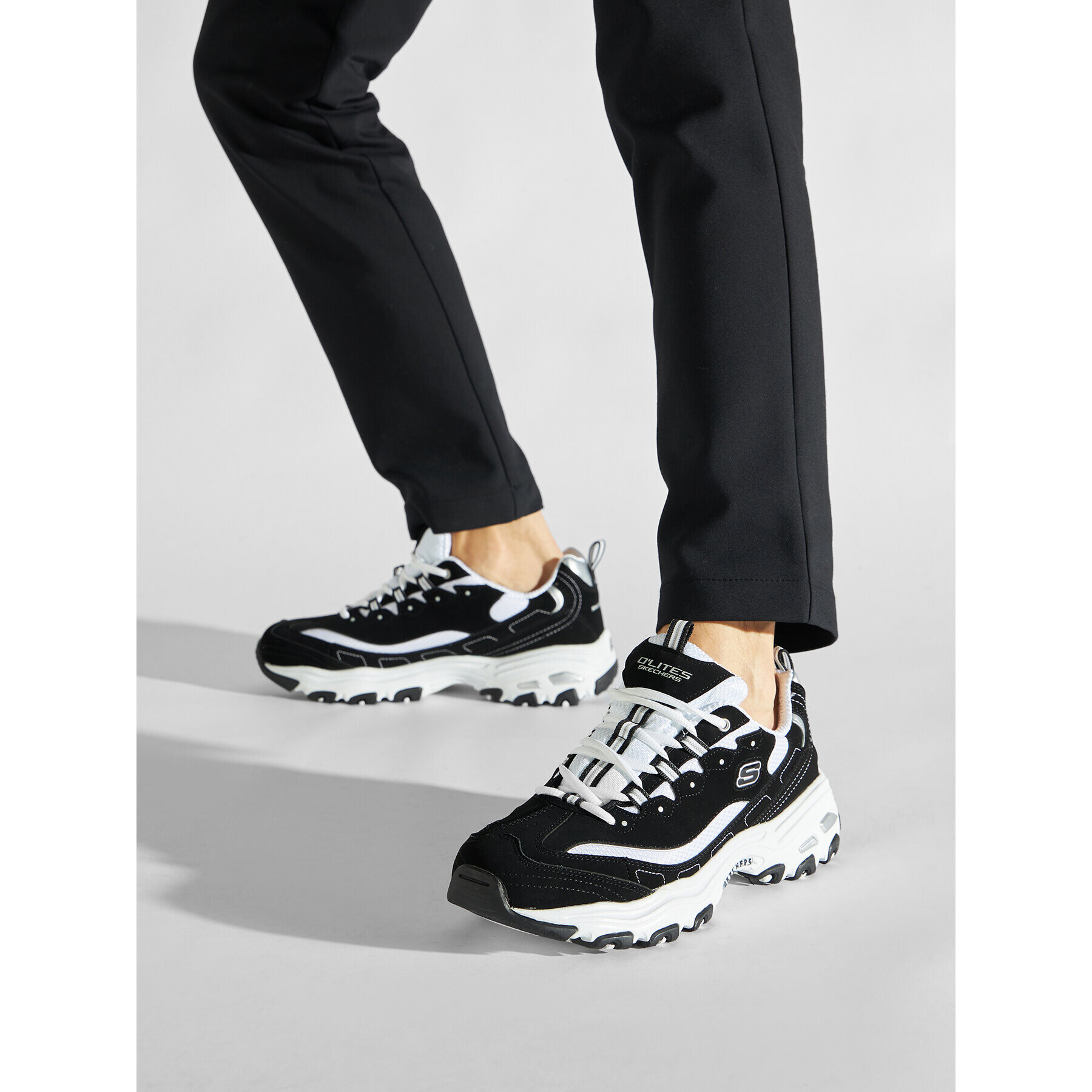 Skechers Сникърси D'lites 52675/BKW Черен - Pepit.bg