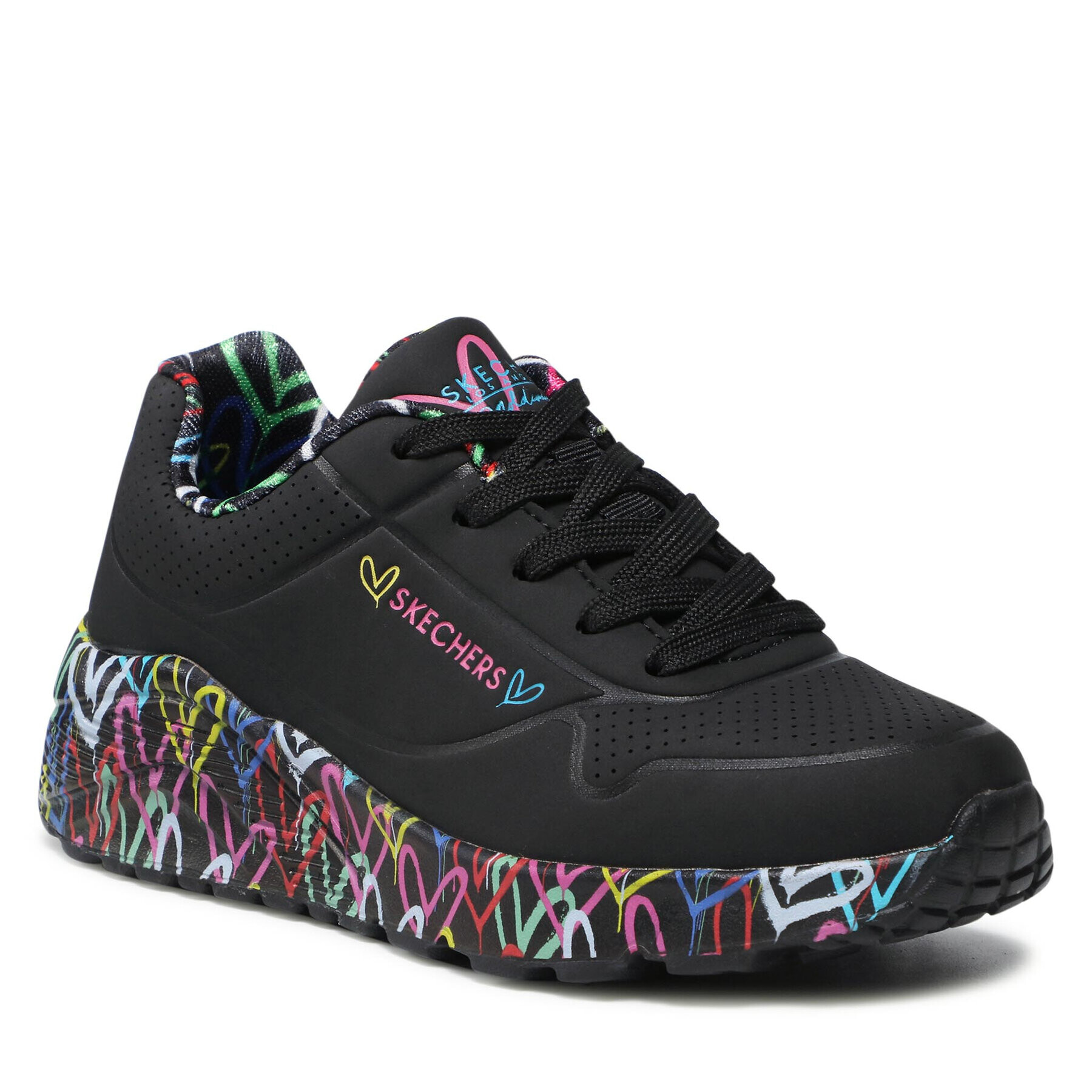 Skechers Сникърси Uno Lite Lovely Luv 314976L/BKMT Черен - Pepit.bg