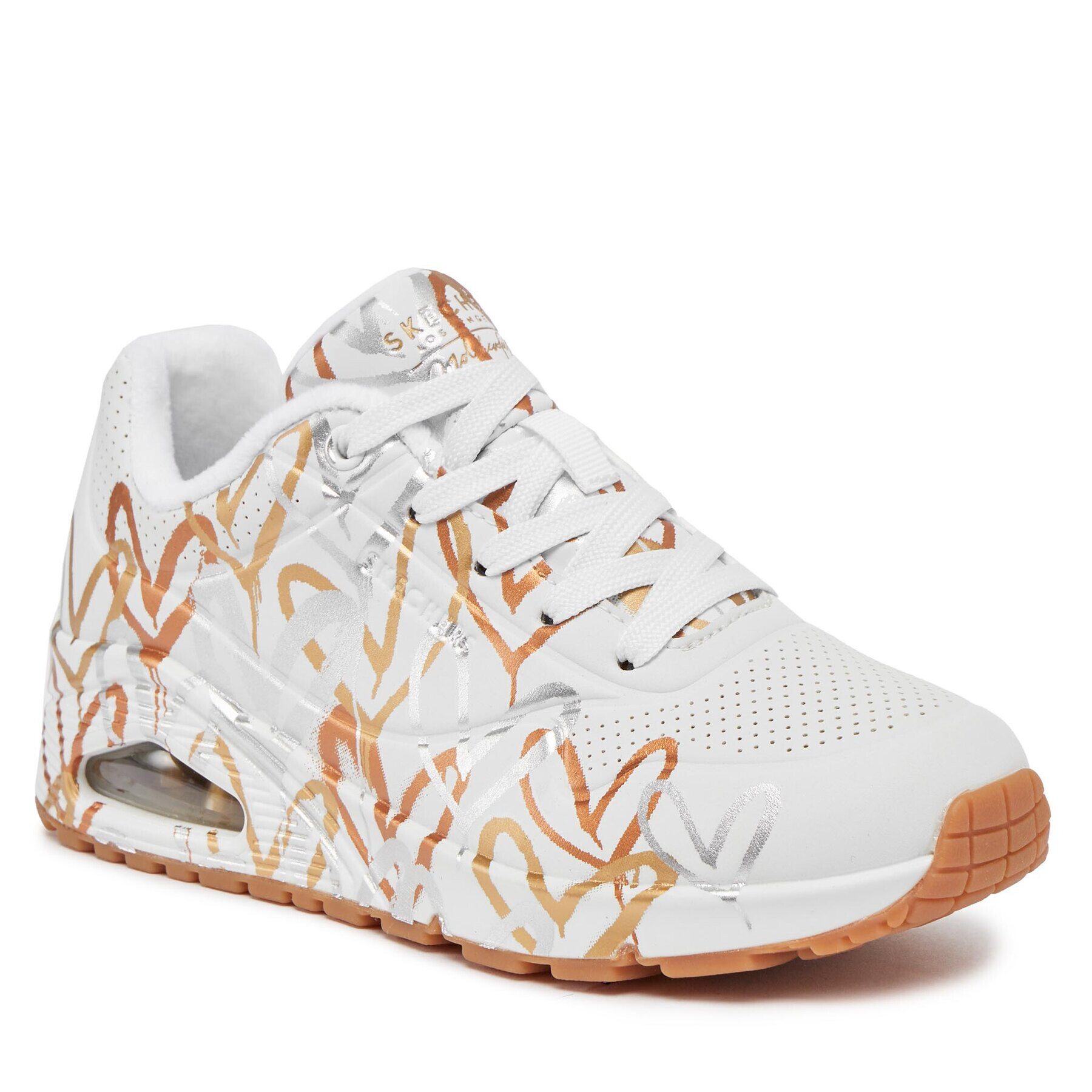 Skechers Сникърси Uno Metallic Love 155523/WTGD Бял - Pepit.bg