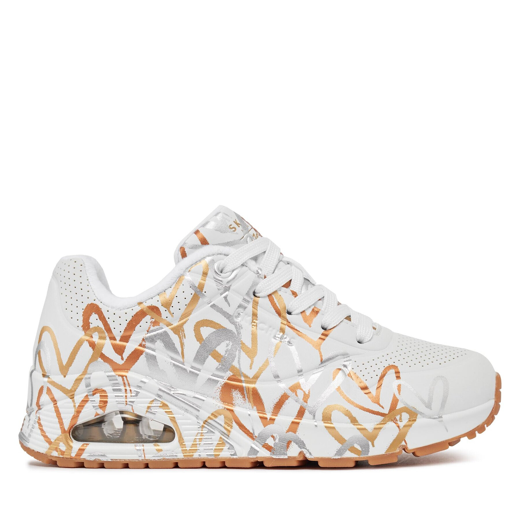 Skechers Сникърси Uno Metallic Love 155523/WTGD Бял - Pepit.bg