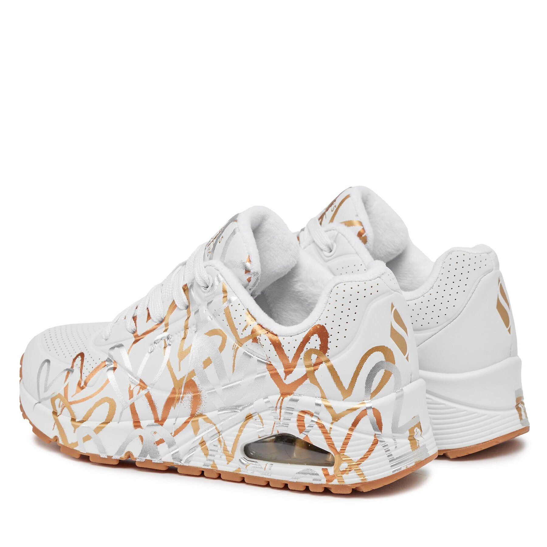 Skechers Сникърси Uno Metallic Love 155523/WTGD Бял - Pepit.bg