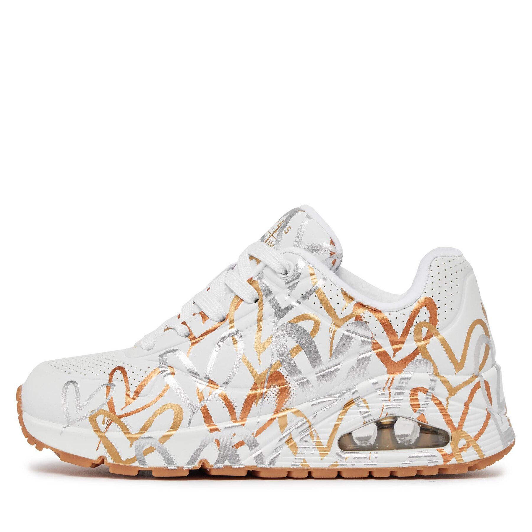 Skechers Сникърси Uno Metallic Love 155523/WTGD Бял - Pepit.bg