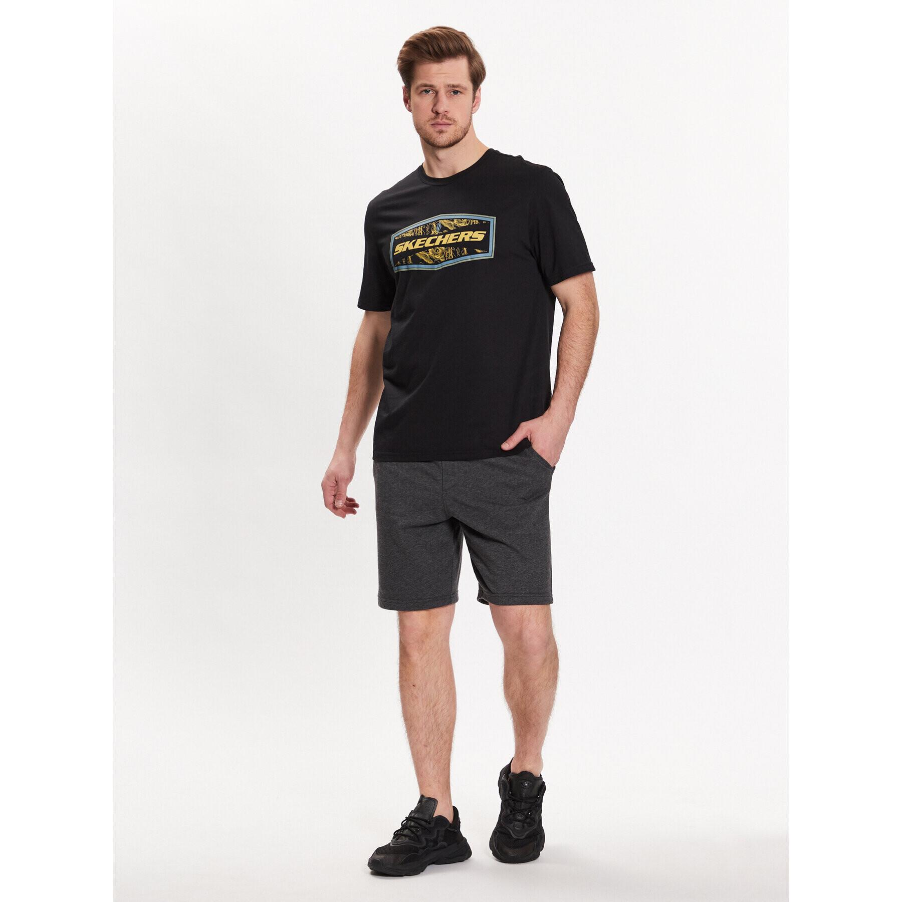 Skechers Спортни шорти Explorer M1SH69 Сив Regular Fit - Pepit.bg