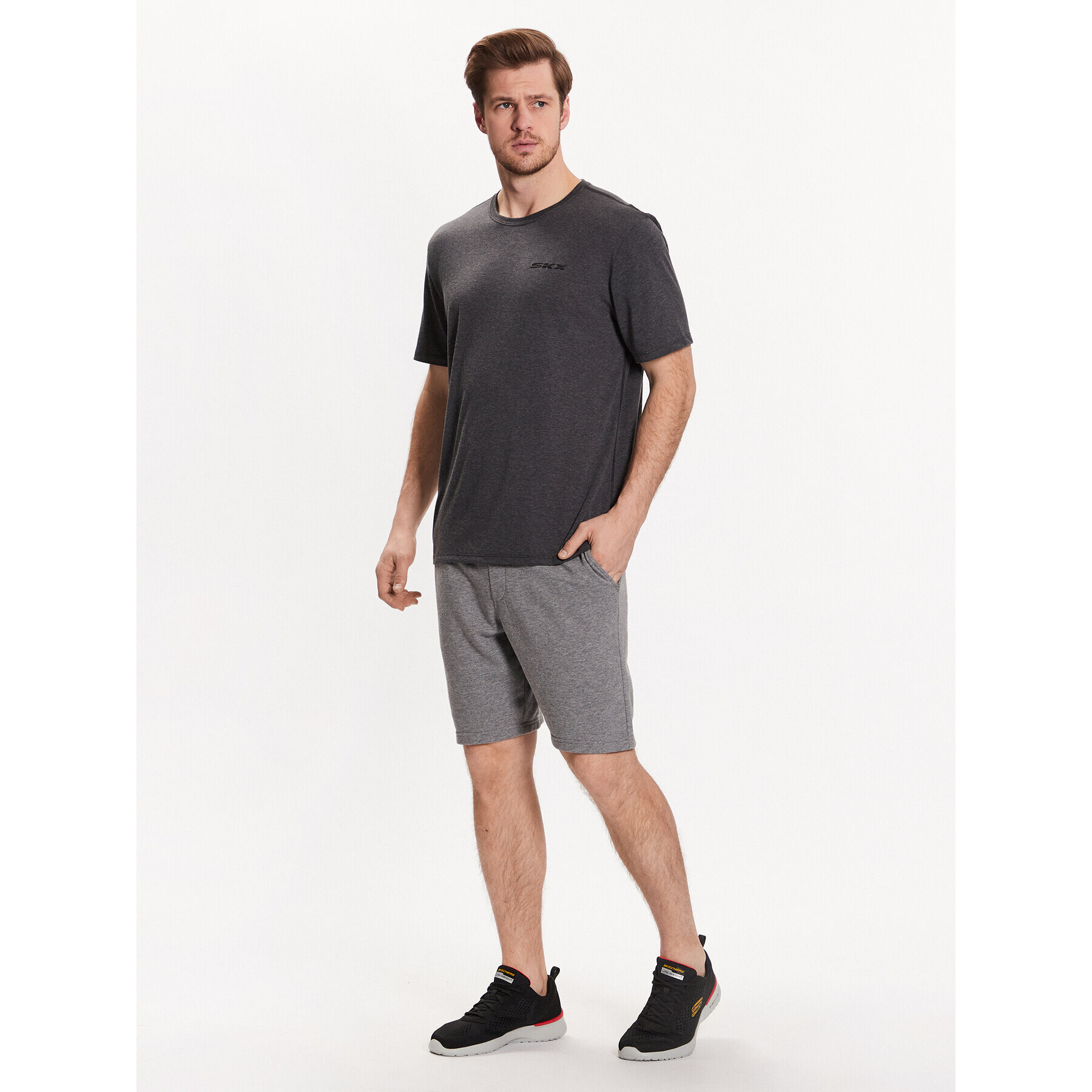 Skechers Спортни шорти Explorer M1SH69 Сив Regular Fit - Pepit.bg
