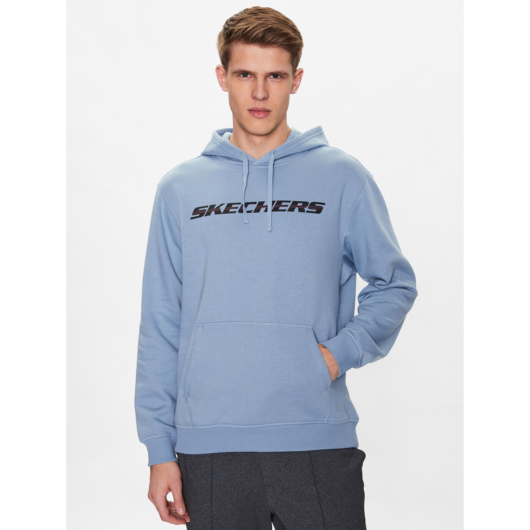 Skechers Суитшърт MHD81 Син Regular Fit - Pepit.bg