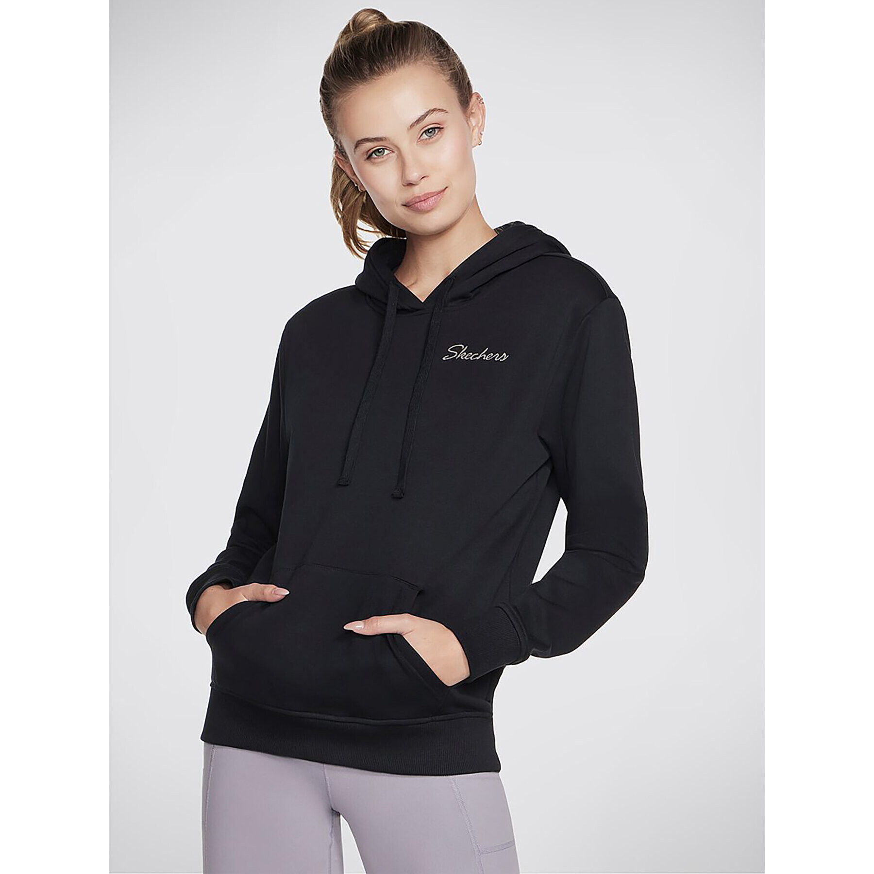 Skechers Суитшърт Signature Po Hoodie WHD116 Черен Regular Fit - Pepit.bg