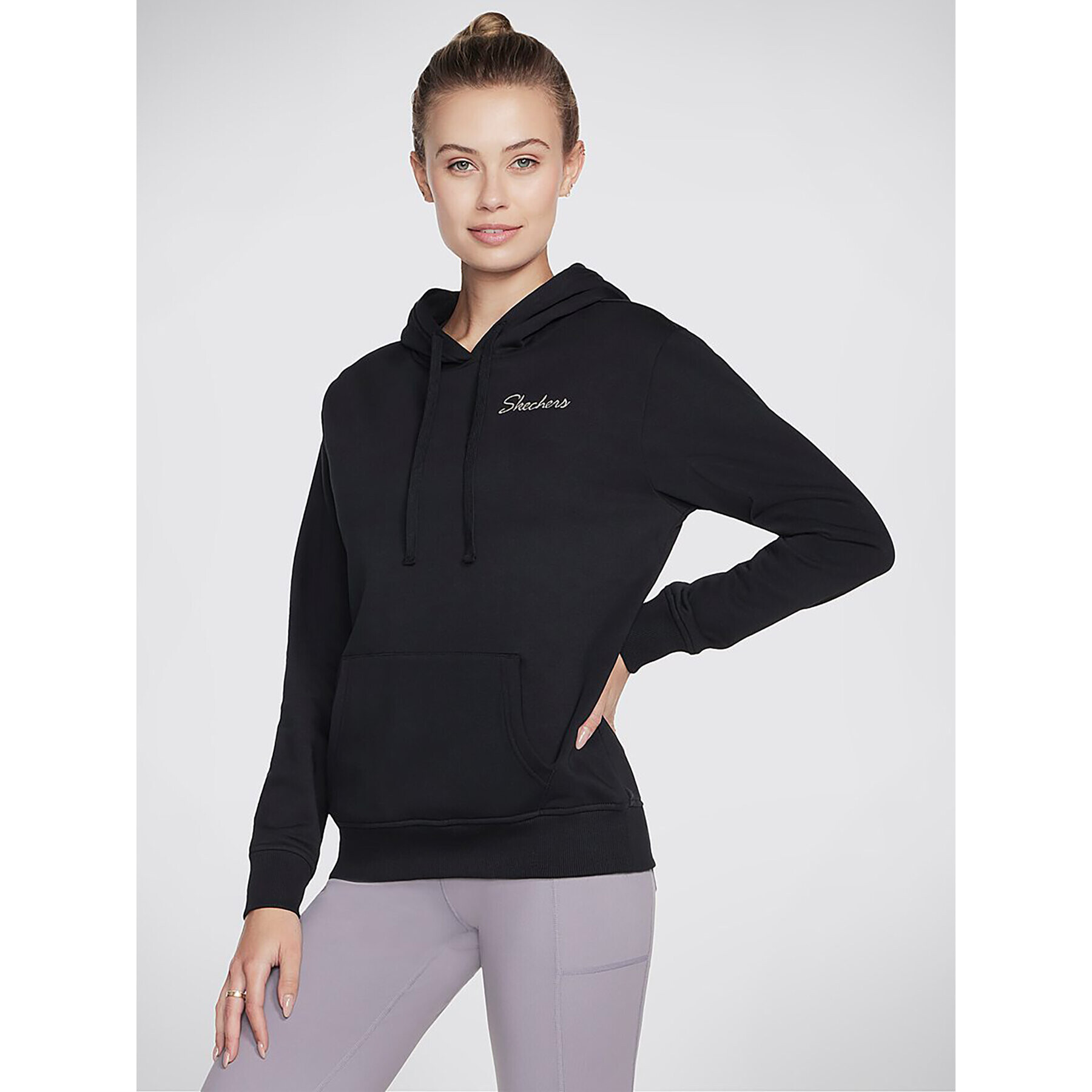 Skechers Суитшърт Signature Po Hoodie WHD116 Черен Regular Fit - Pepit.bg