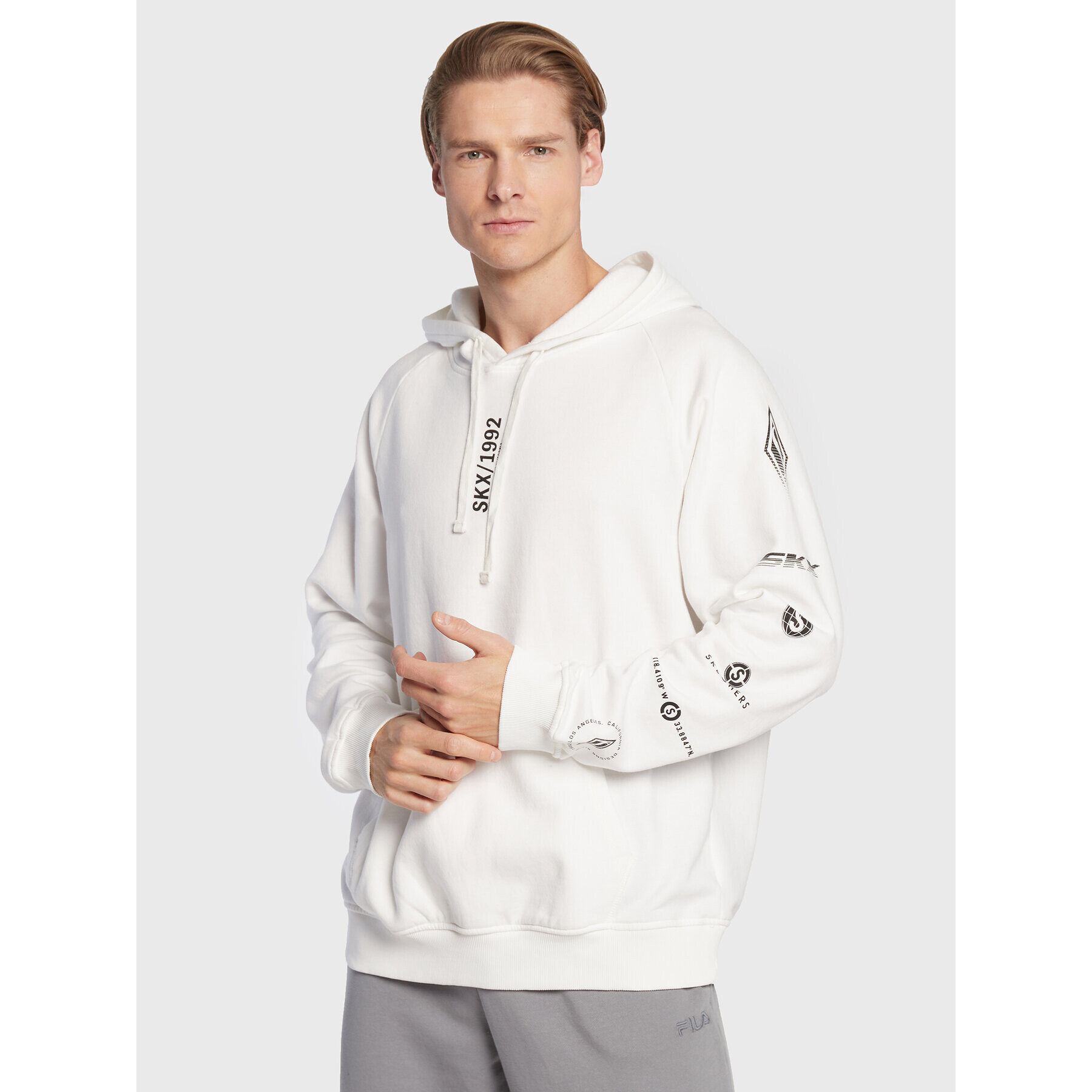Skechers Суитшърт Varocity MHD67 Бял Regular Fit - Pepit.bg