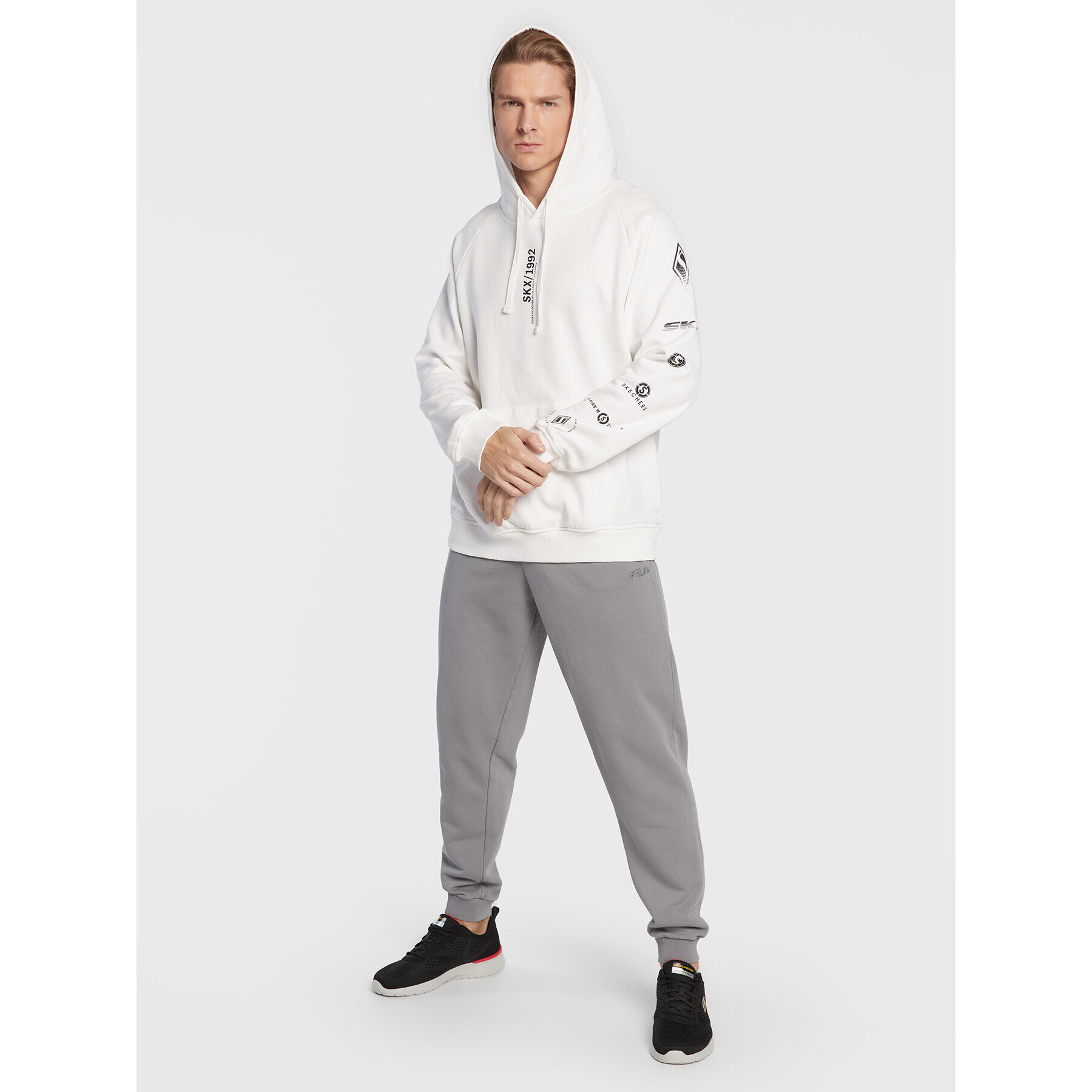 Skechers Суитшърт Varocity MHD67 Бял Regular Fit - Pepit.bg