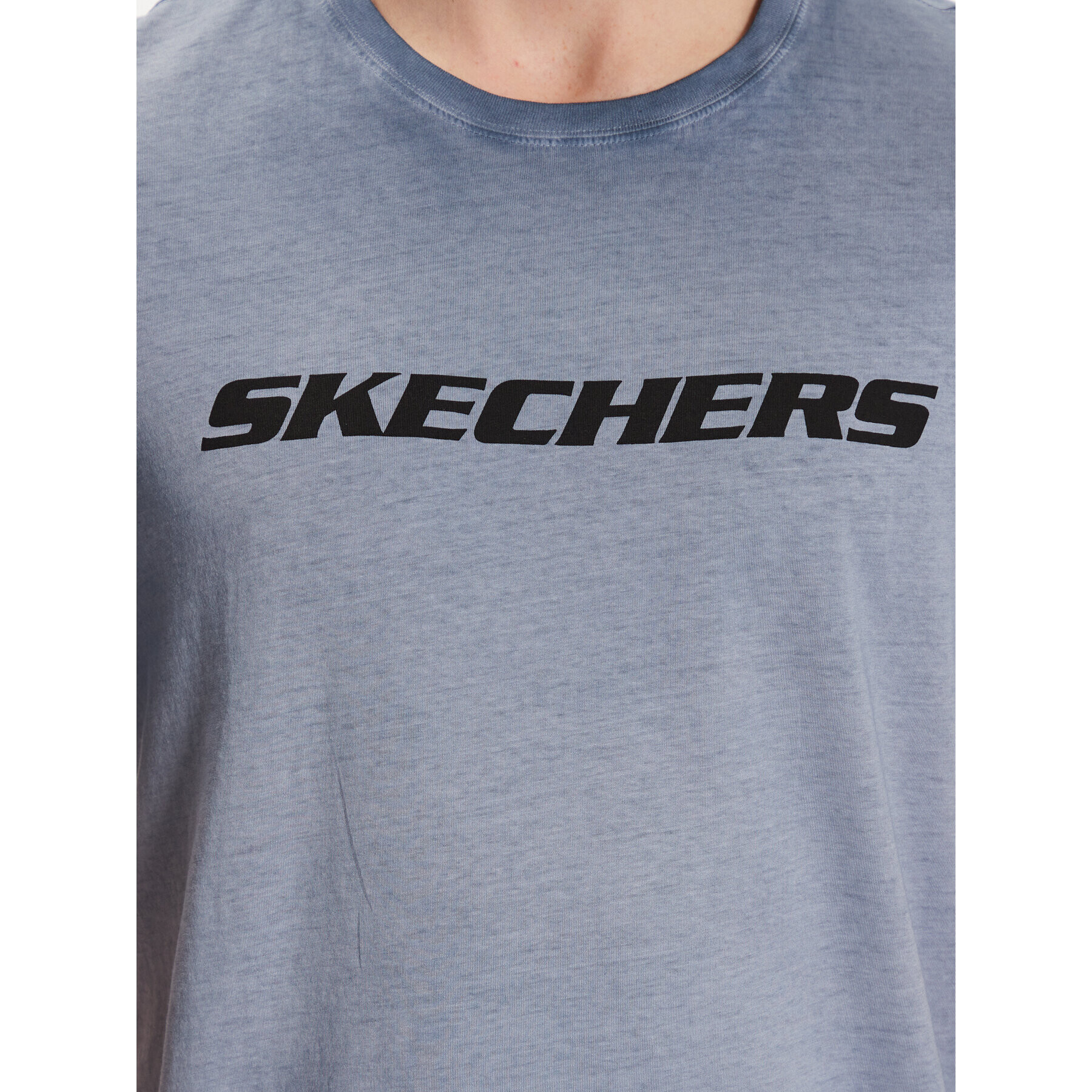 Skechers Тишърт Diamond Wash Heritage M02TS76 Син Regular Fit - Pepit.bg