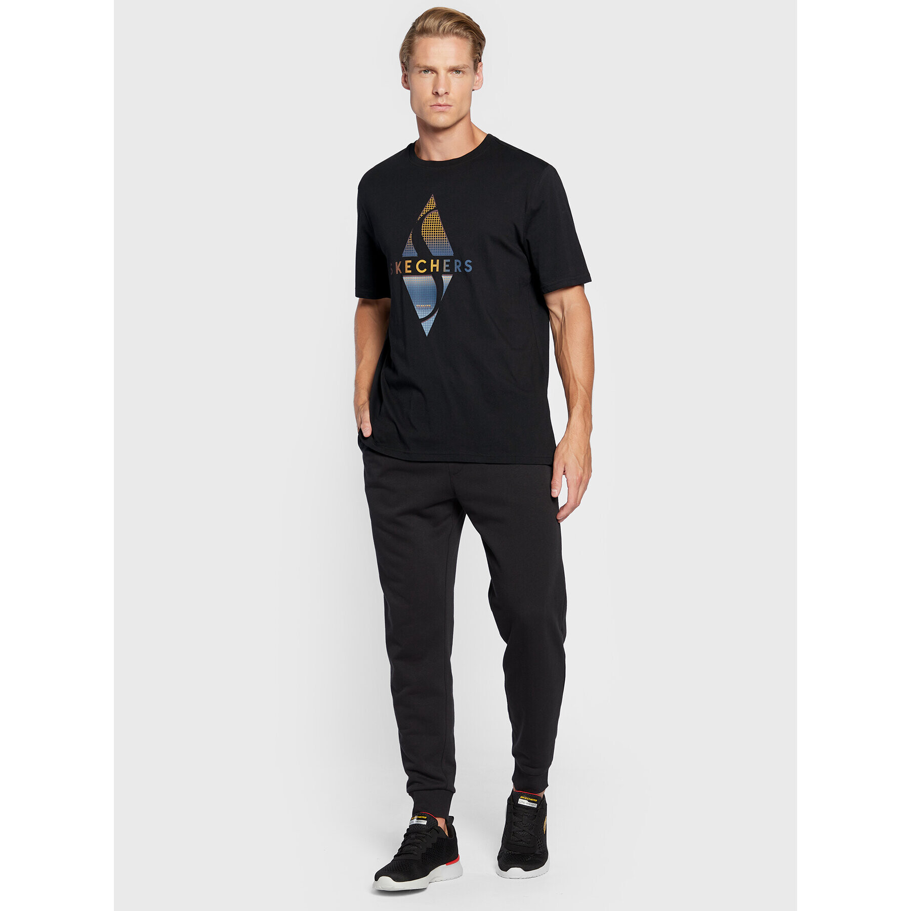 Skechers Тишърт Recharge MTS344 Черен Regular Fit - Pepit.bg