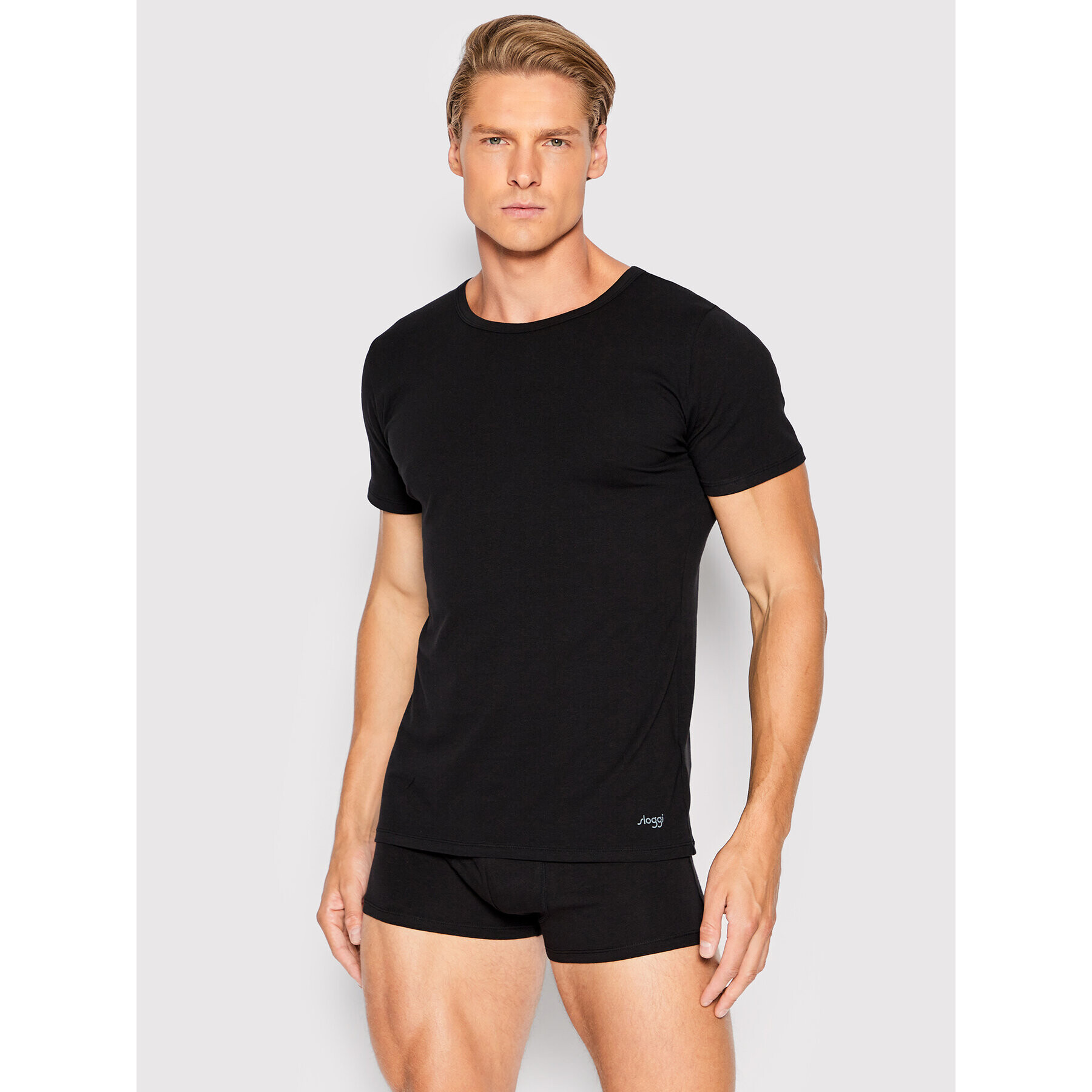 Sloggi Комплект 2 тишъртки 10206562 Черен Regular Fit - Pepit.bg
