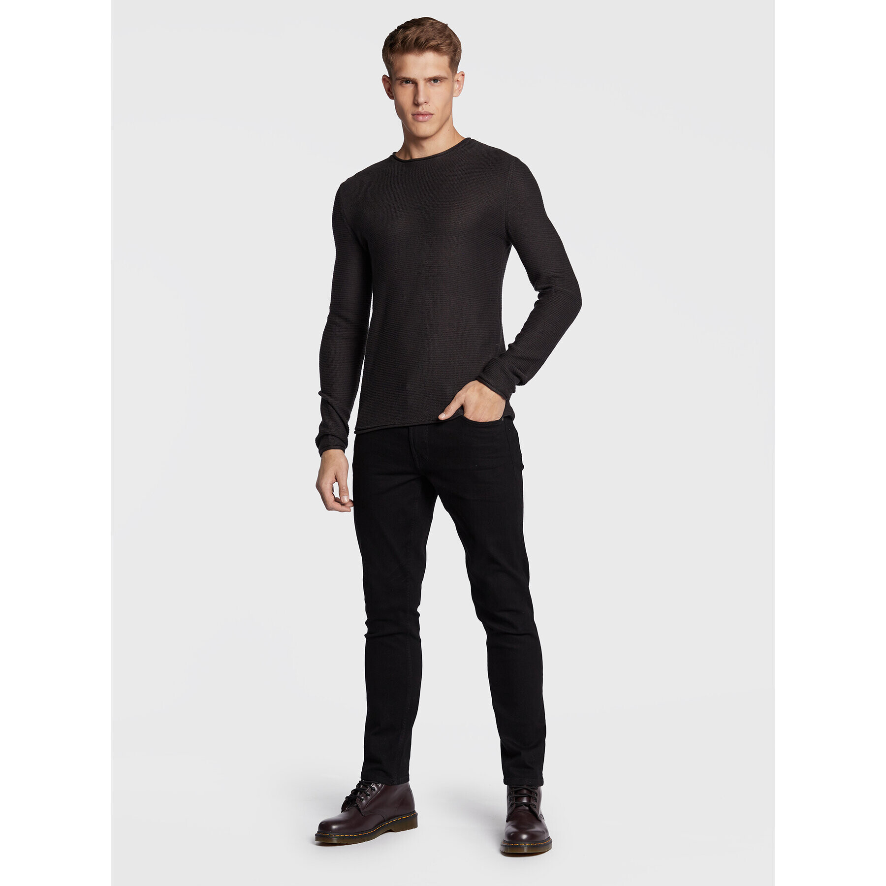 Solid Дънки 21104850 Черен Slim Fit - Pepit.bg