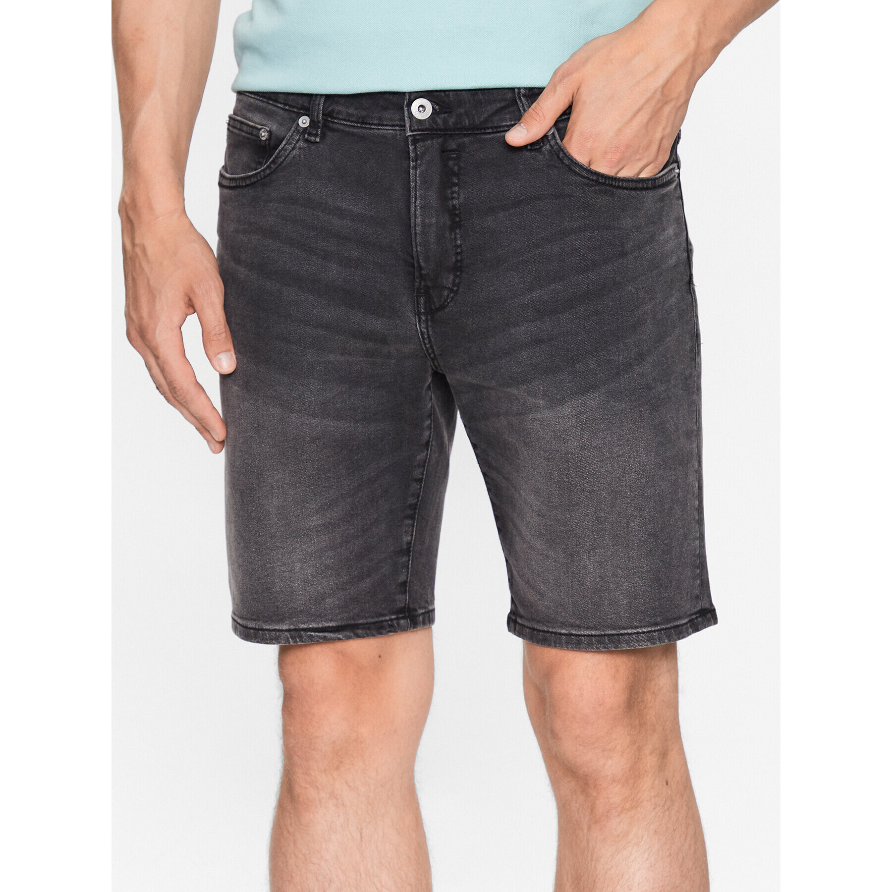 Solid Дънкови шорти 21104984 Сив Regular Fit - Pepit.bg
