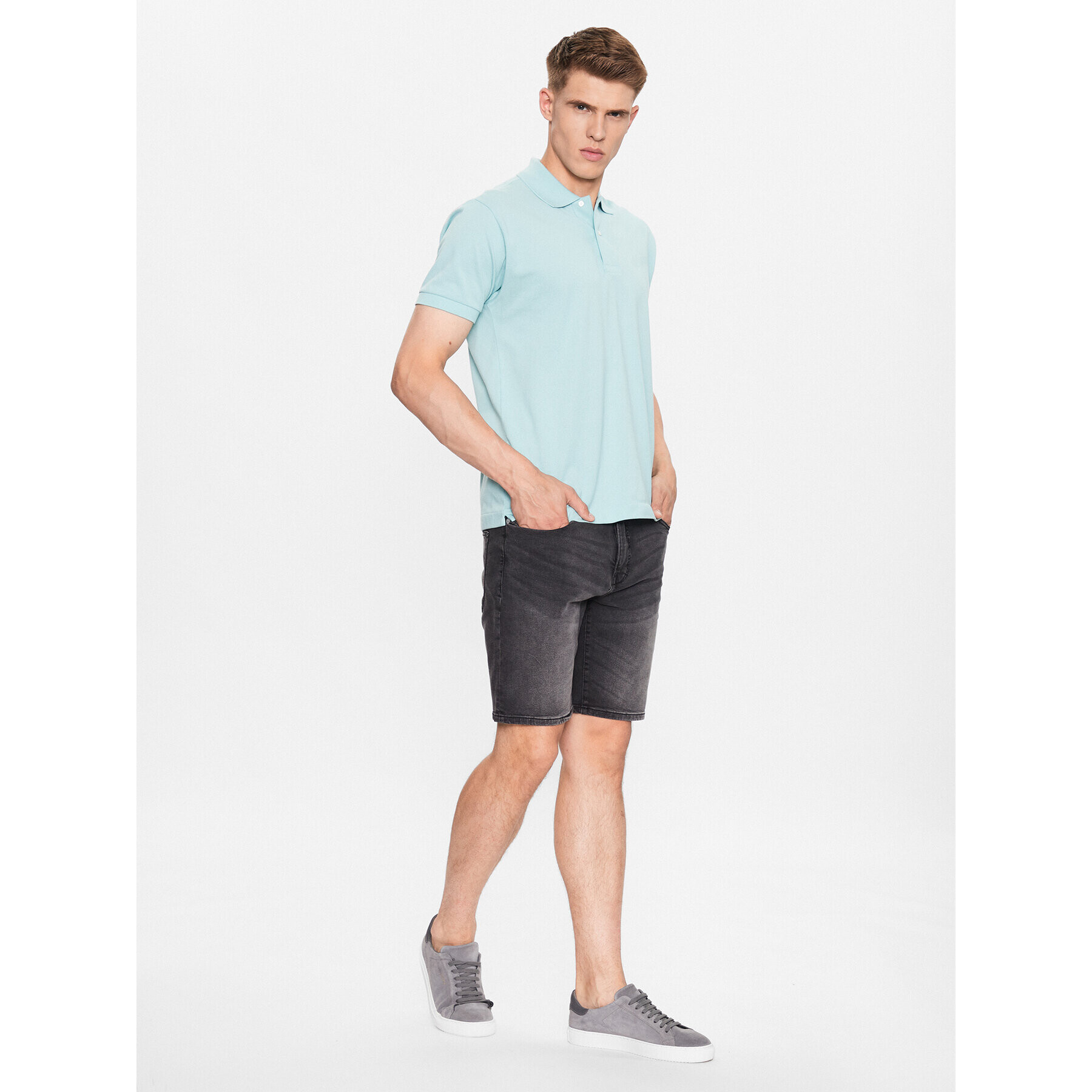Solid Дънкови шорти 21104984 Сив Regular Fit - Pepit.bg