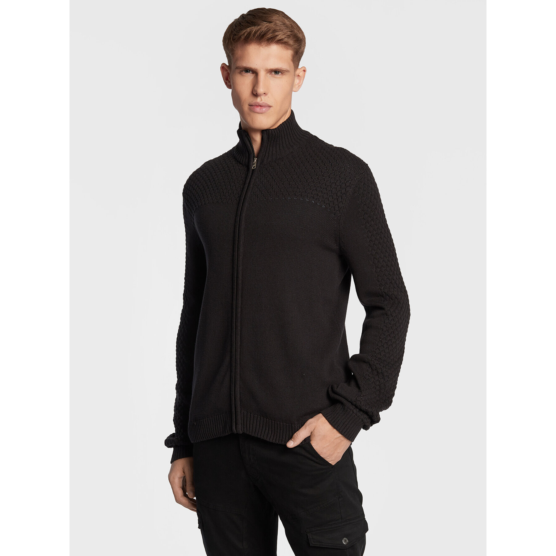 Solid Кардиган Clive 21107144 Черен Regular Fit - Pepit.bg