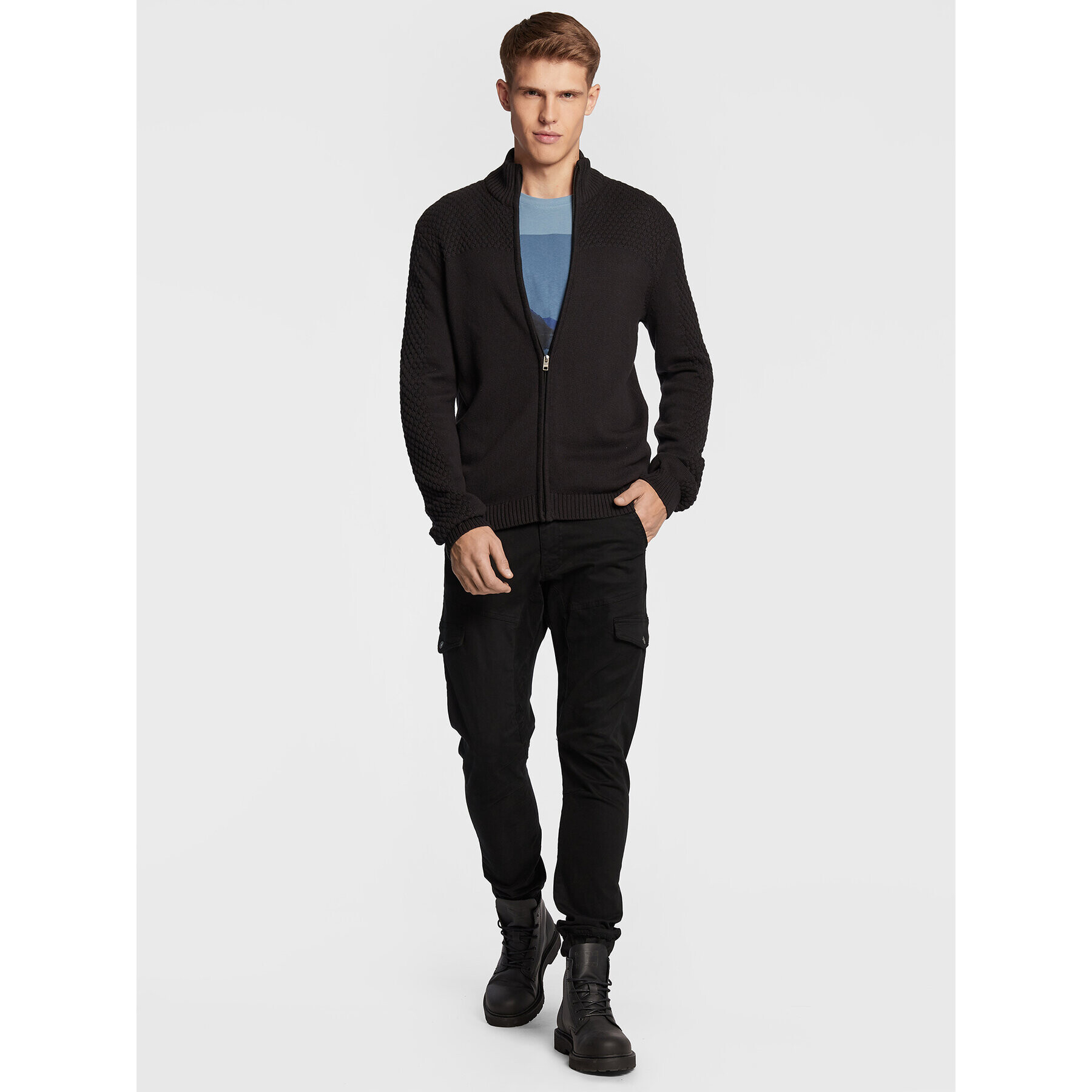 Solid Кардиган Clive 21107144 Черен Regular Fit - Pepit.bg