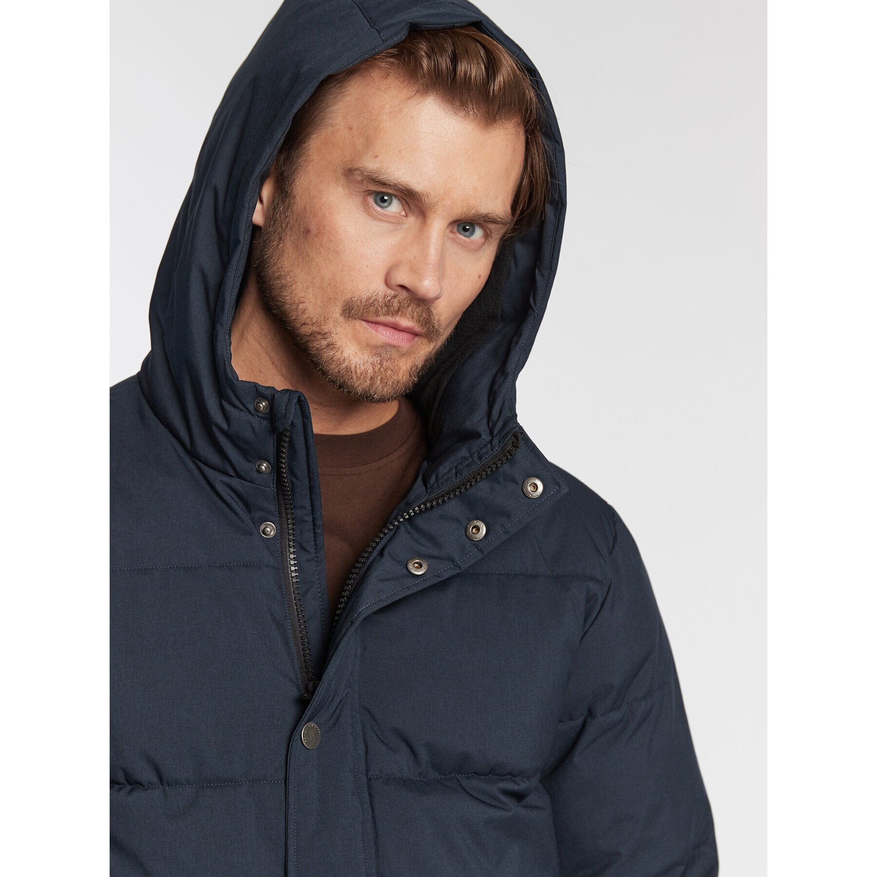 Solid Пухено яке 21107078 Тъмносин Regular Fit - Pepit.bg