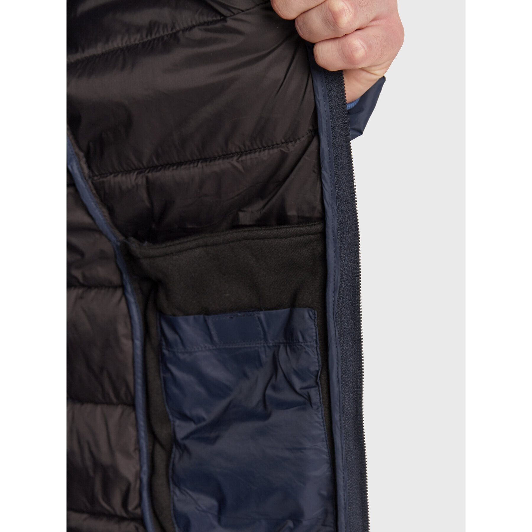 Solid Пухено яке Cole 21107081 Тъмносин Regular Fit - Pepit.bg