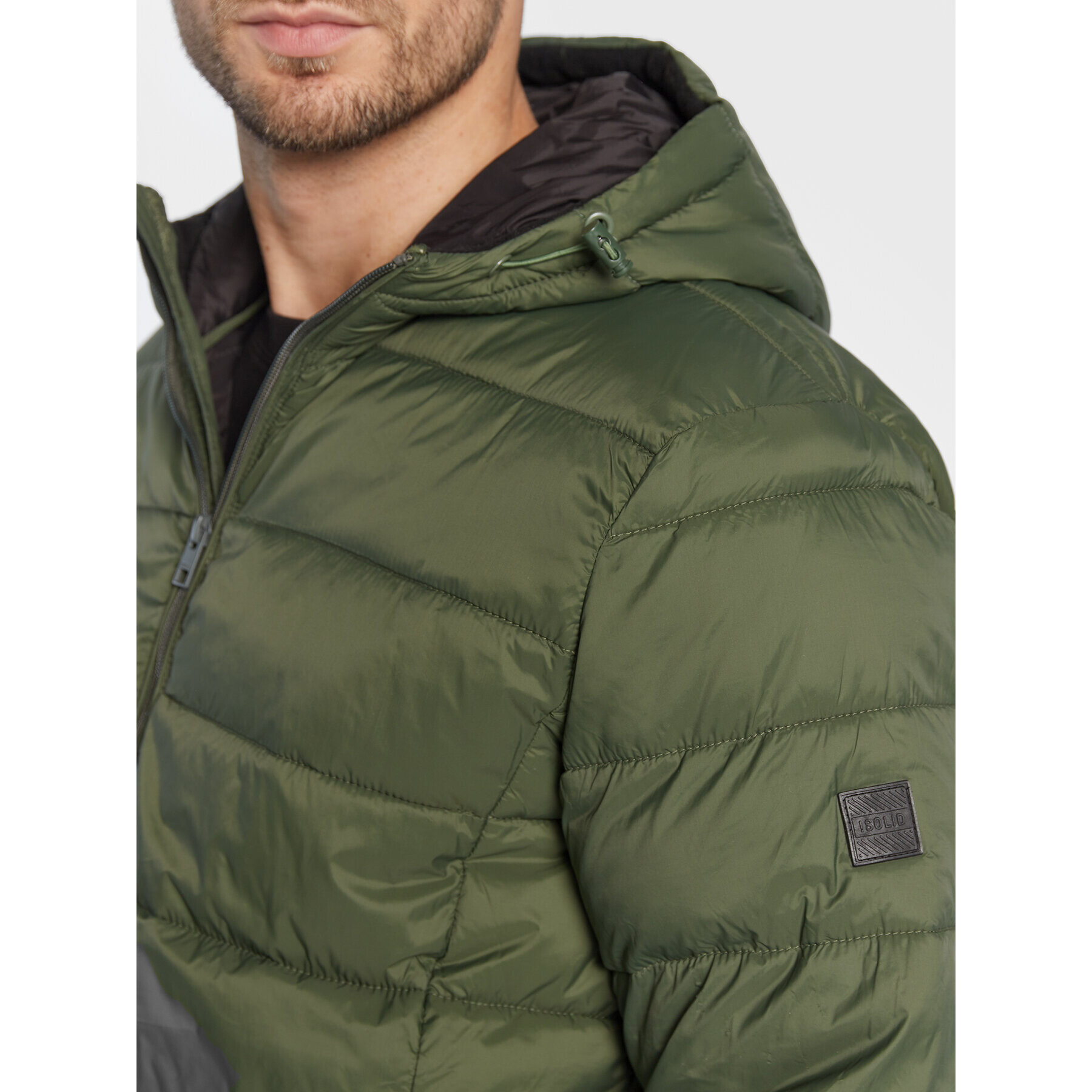 Solid Пухено яке Cole 21107081 Зелен Regular Fit - Pepit.bg