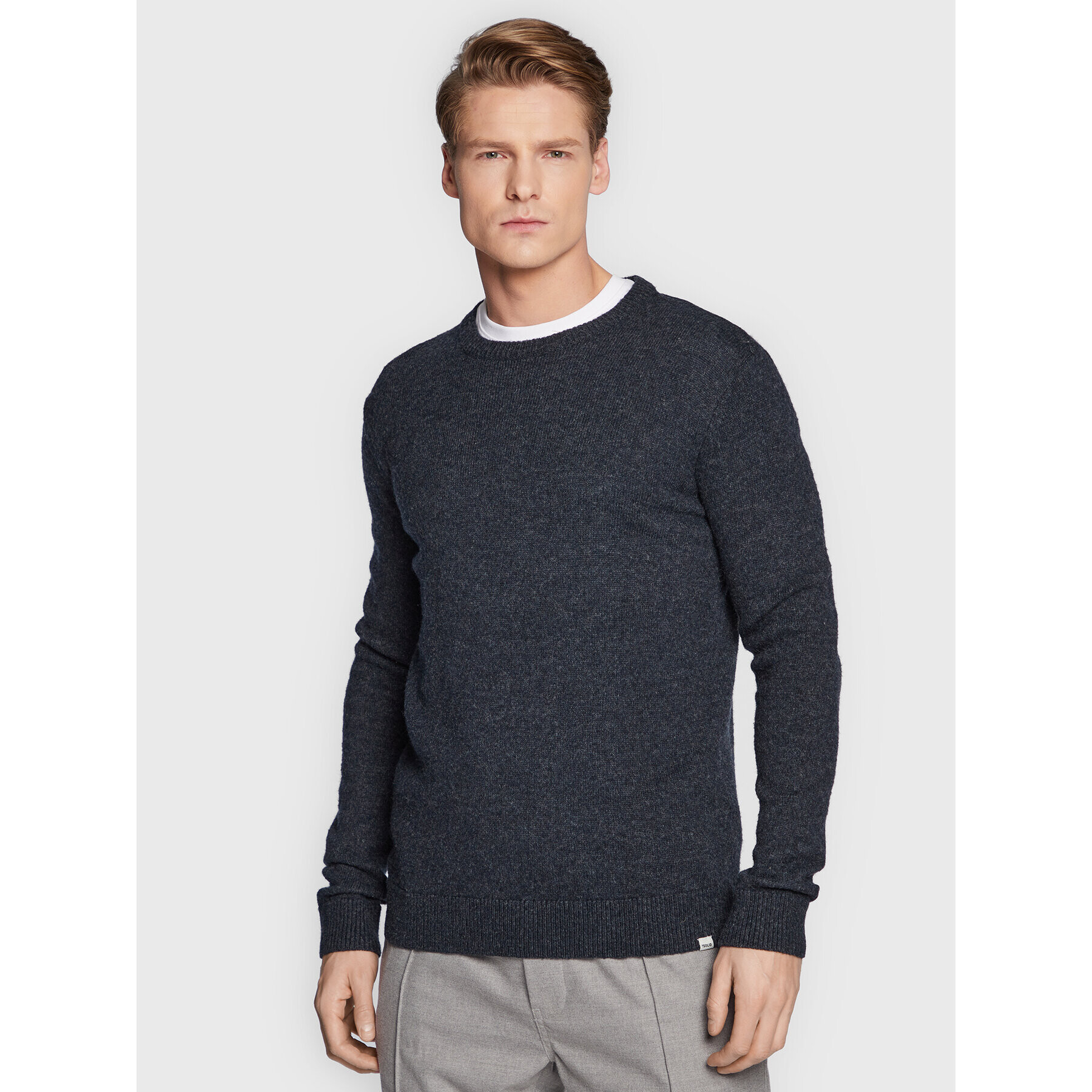 Solid Пуловер Dylion 21107341 Тъмносин Regular Fit - Pepit.bg