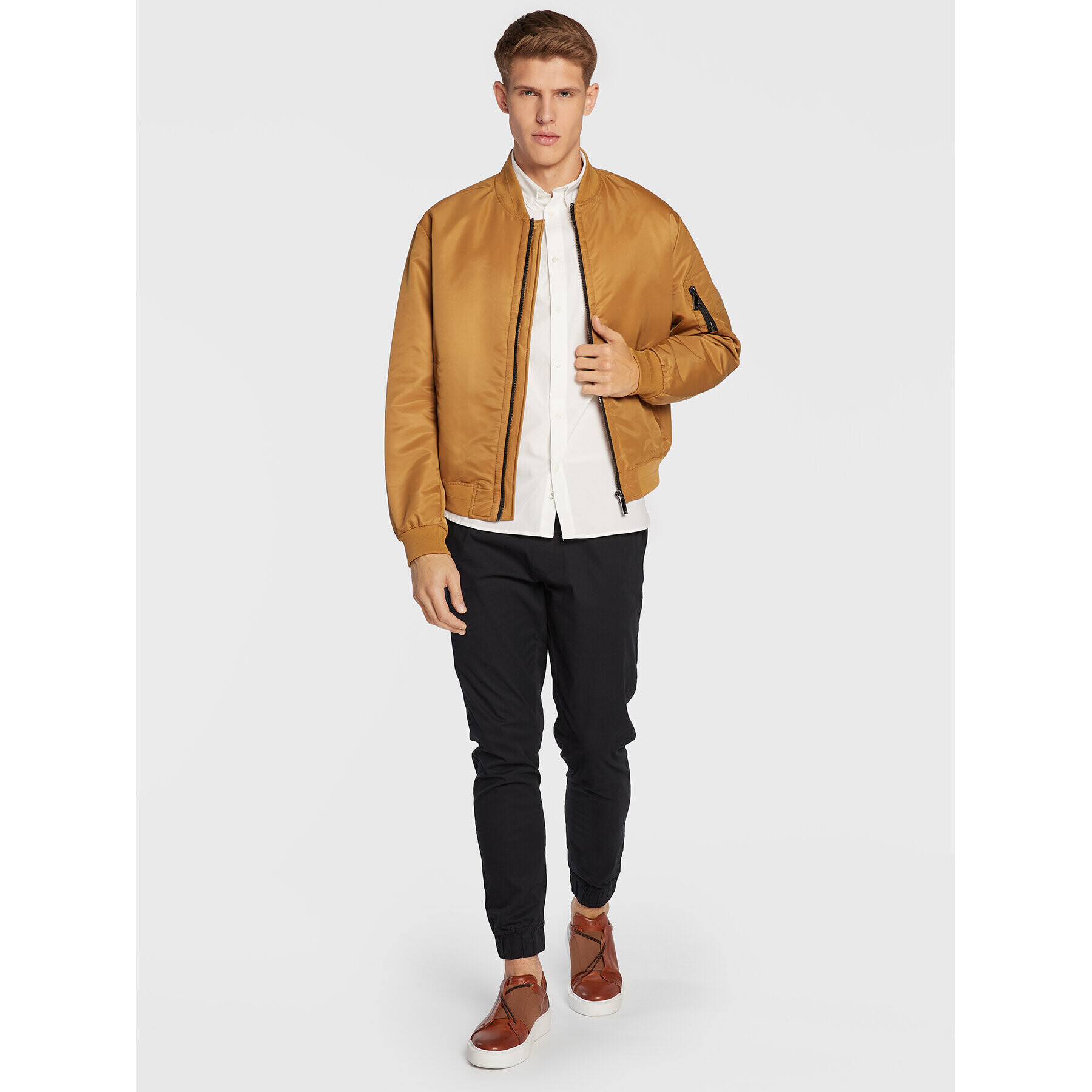 Solid Риза 21103247 Бял Slim Fit - Pepit.bg