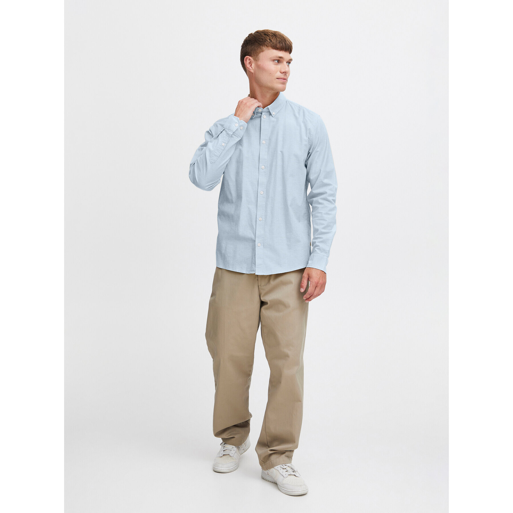 Solid Риза 21106618 Син Regular Fit - Pepit.bg