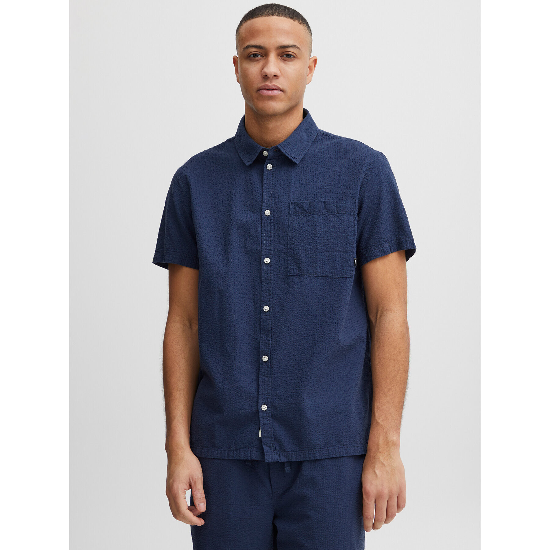 Solid Риза 21107684 Син Regular Fit - Pepit.bg