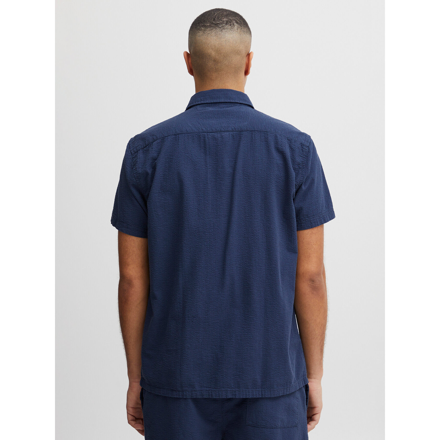 Solid Риза 21107684 Син Regular Fit - Pepit.bg