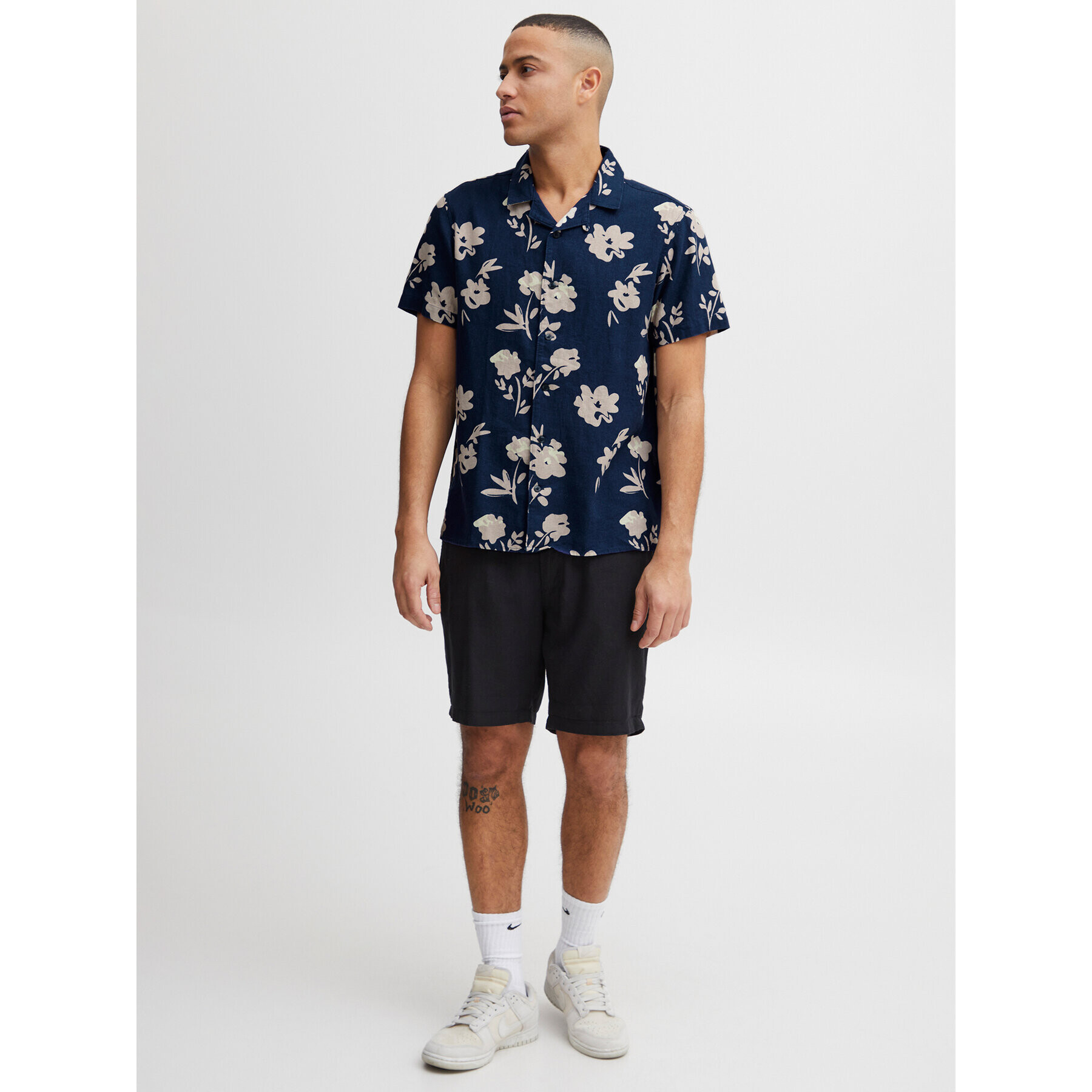 Solid Риза 21107687 Тъмносин Regular Fit - Pepit.bg