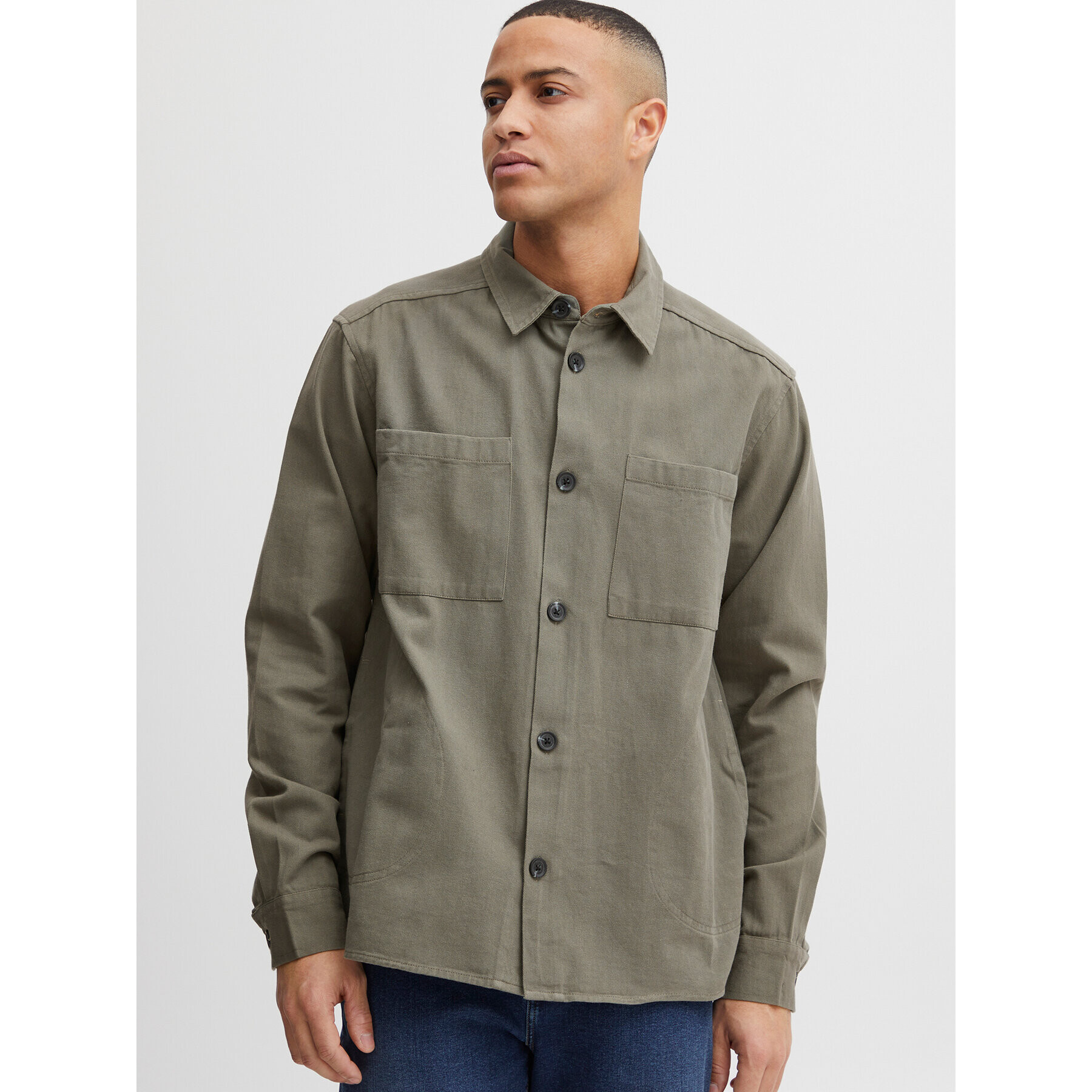 Solid Риза 21107710 Зелен Regular Fit - Pepit.bg