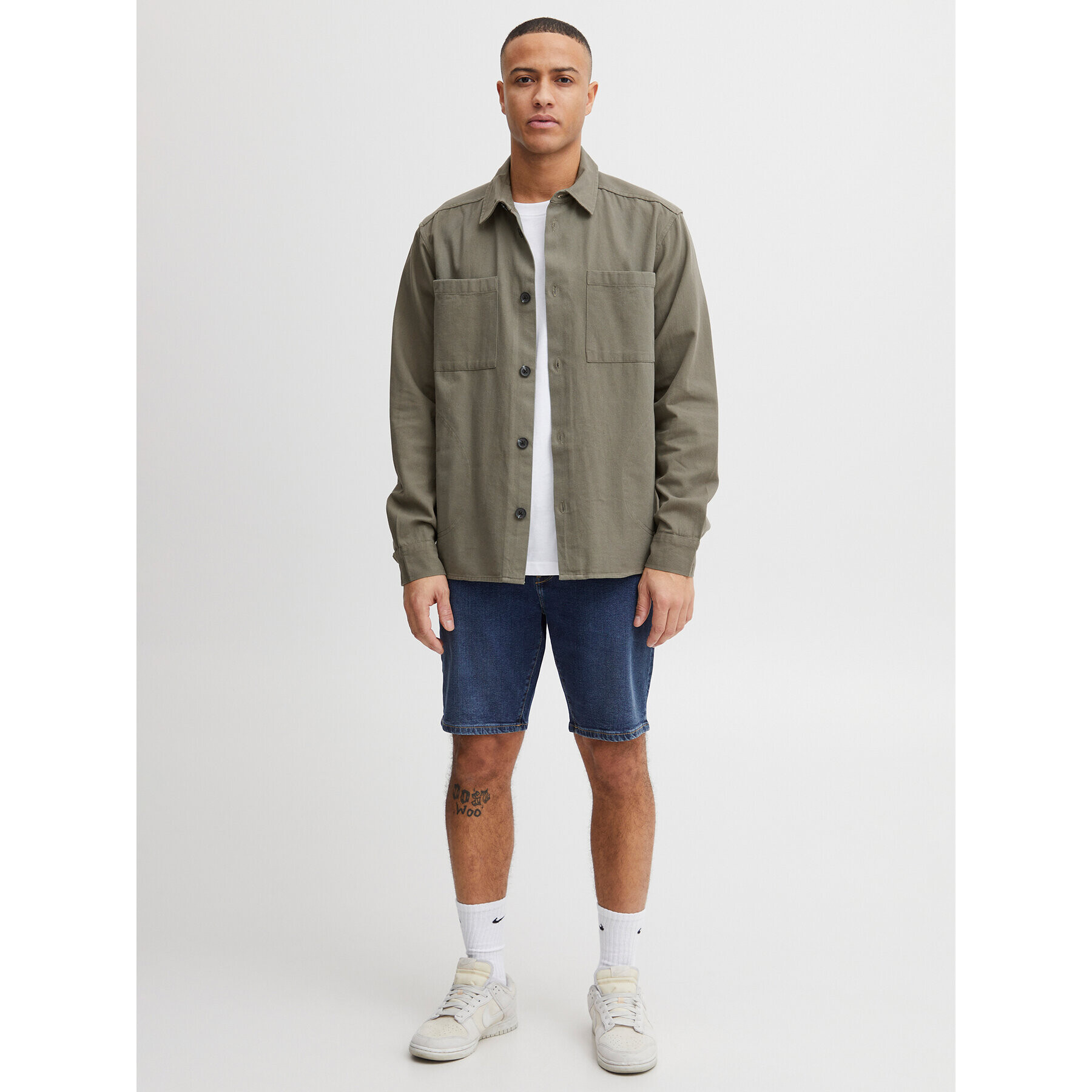 Solid Риза 21107710 Зелен Regular Fit - Pepit.bg