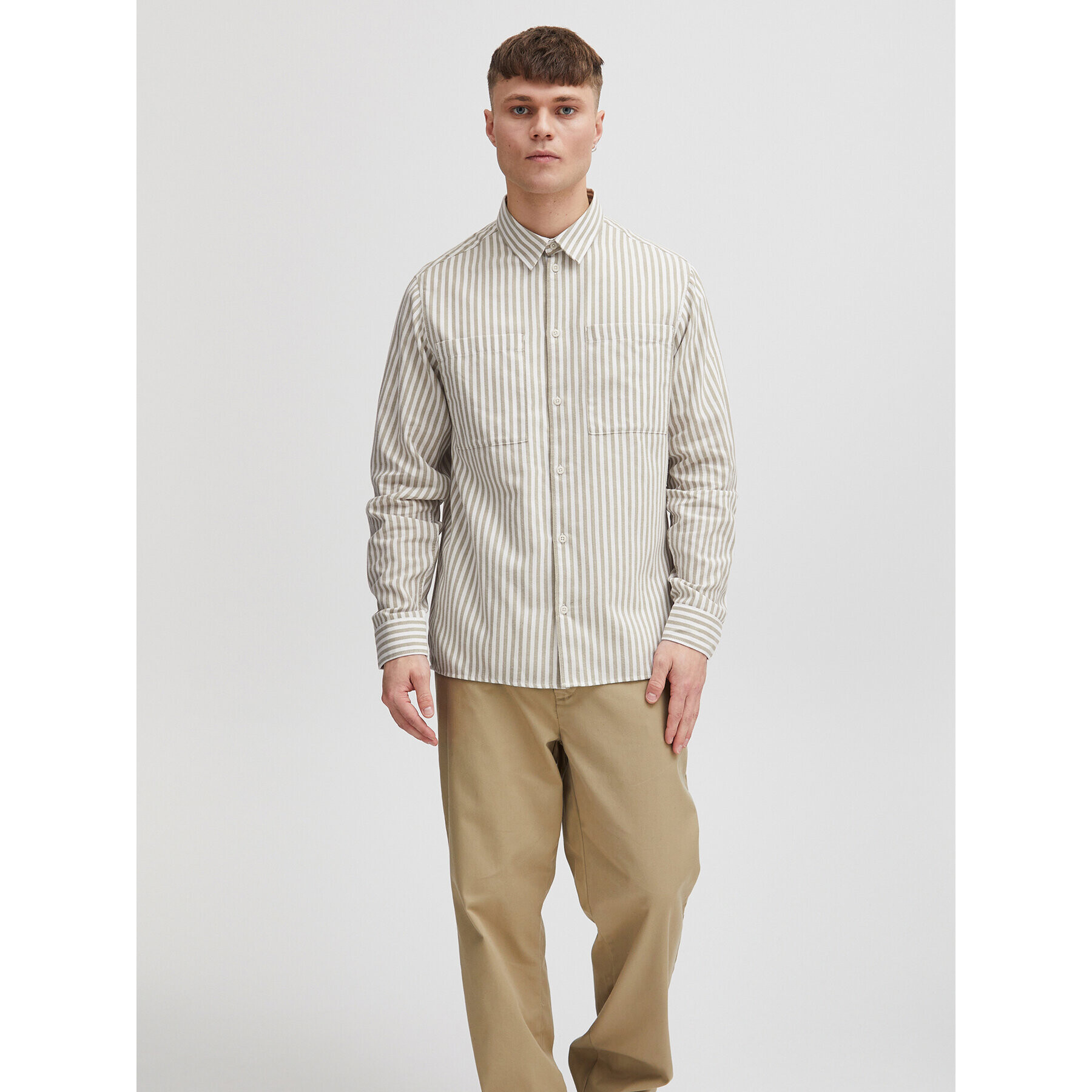 Solid Риза 21107889 Бежов Regular Fit - Pepit.bg