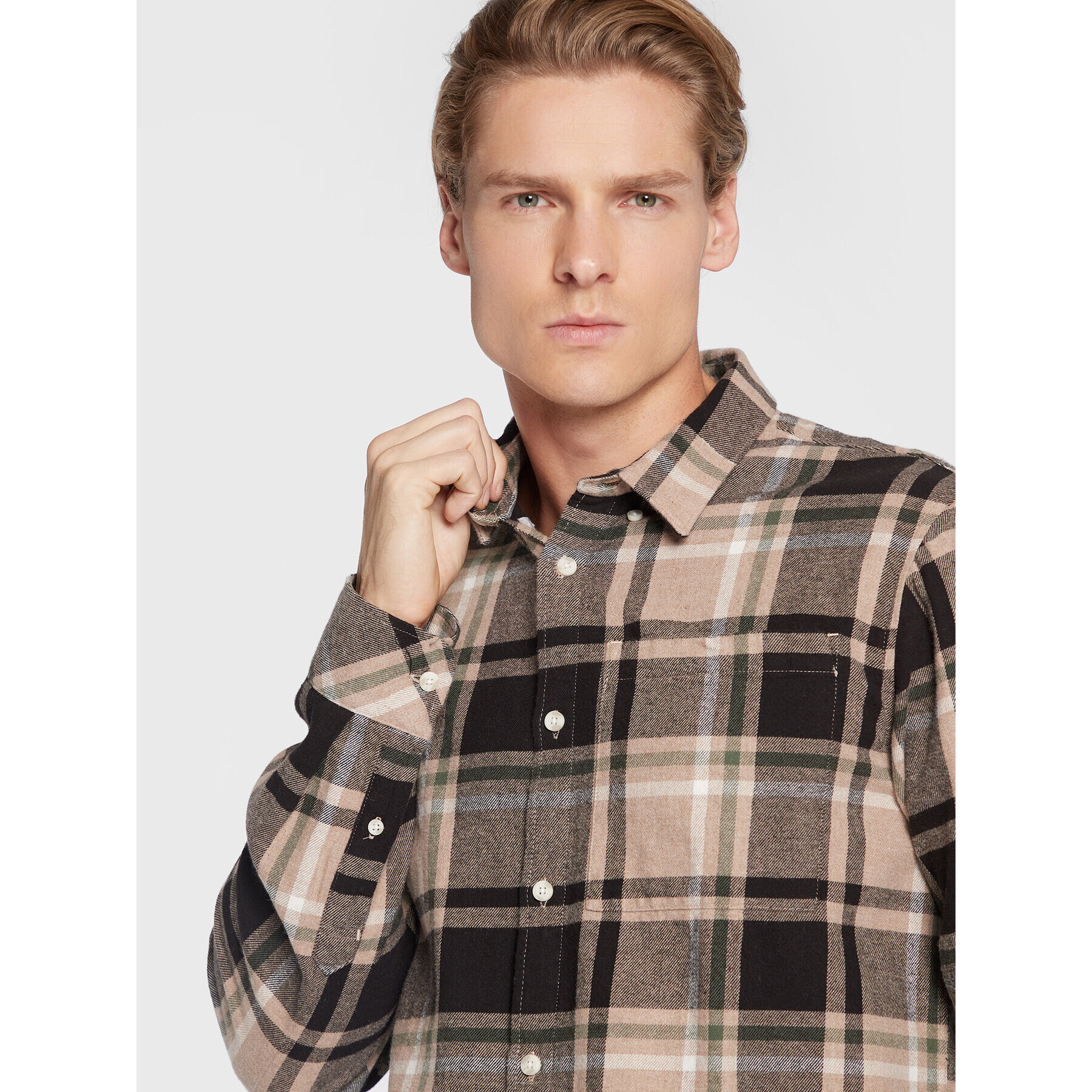 Solid Риза Craig 21107051 Бежов Regular Fit - Pepit.bg