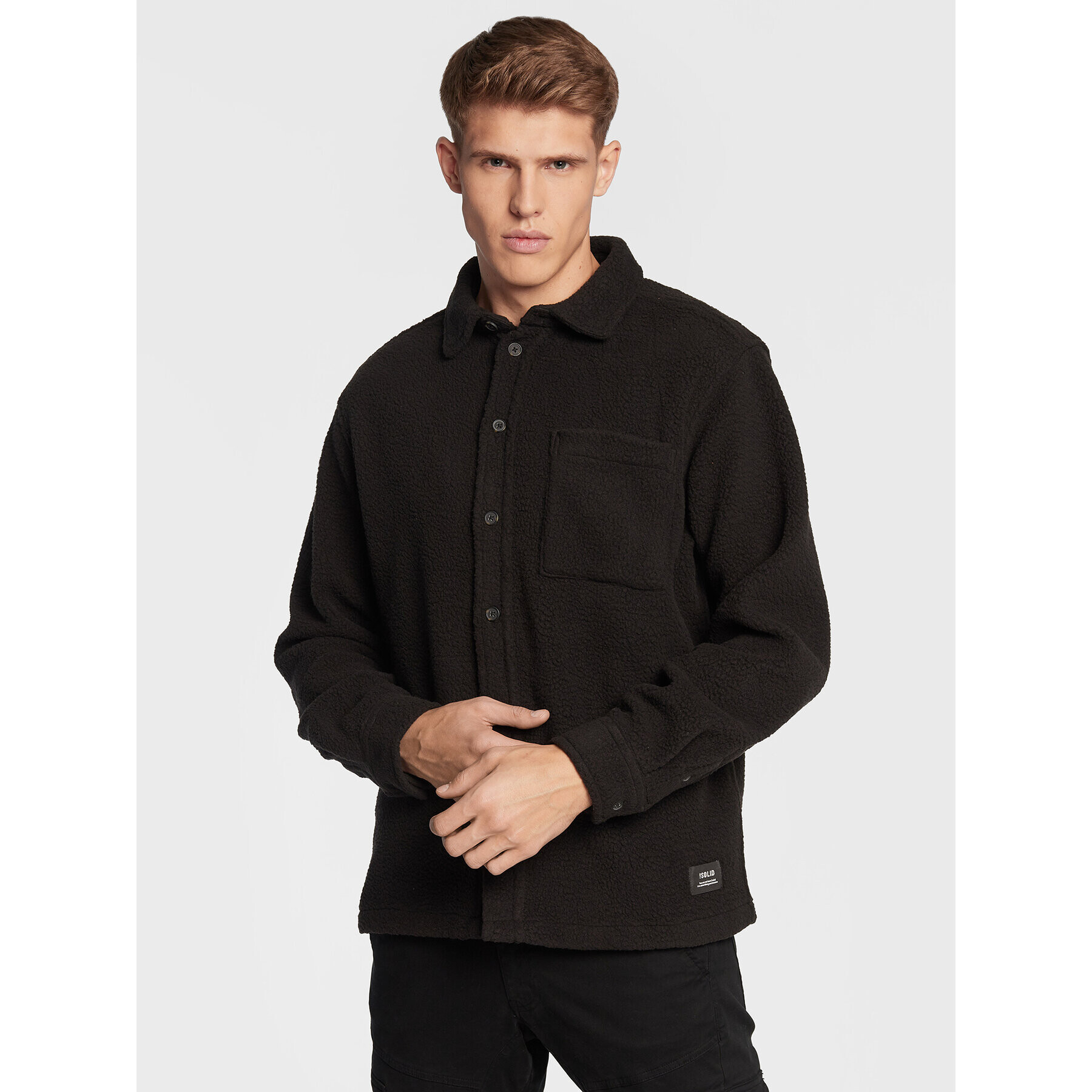 Solid Риза Doyoon Pile 21107469 Черен Oversize - Pepit.bg
