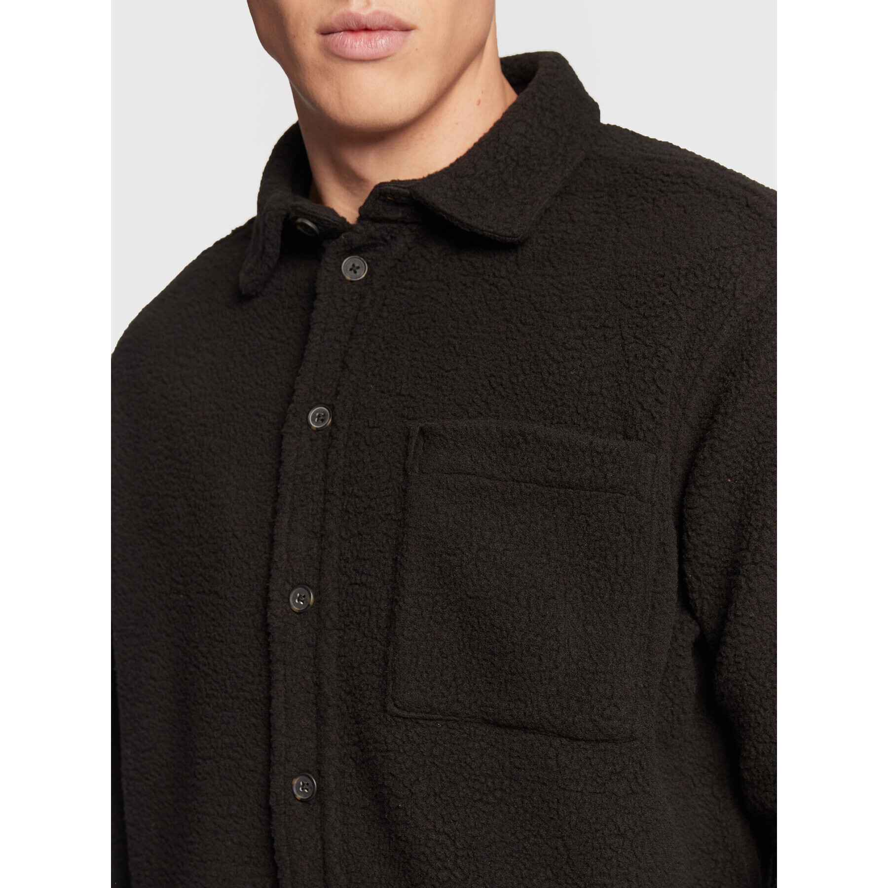 Solid Риза Doyoon Pile 21107469 Черен Oversize - Pepit.bg