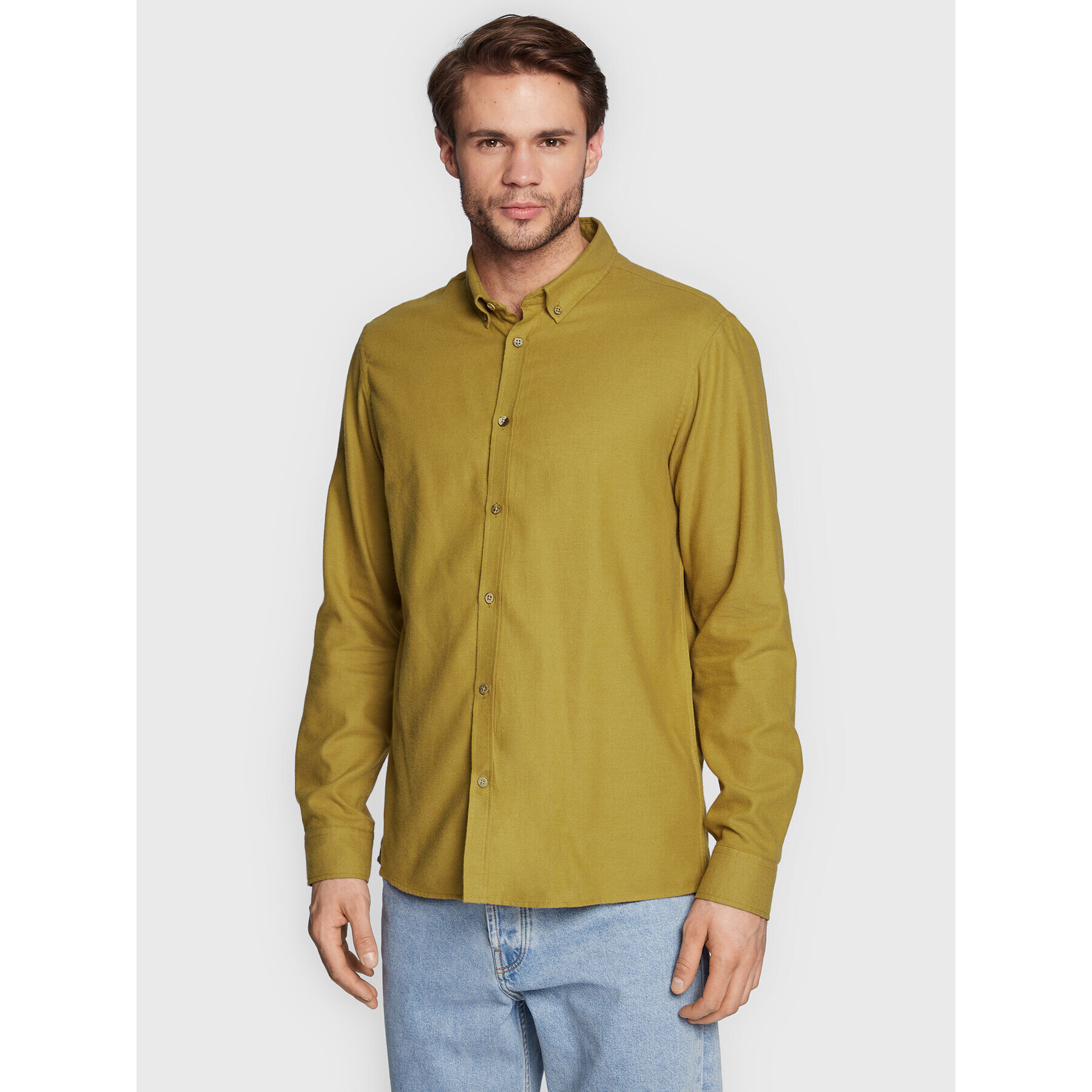 Solid Риза Pete 21107465 Кафяв Regular Fit - Pepit.bg