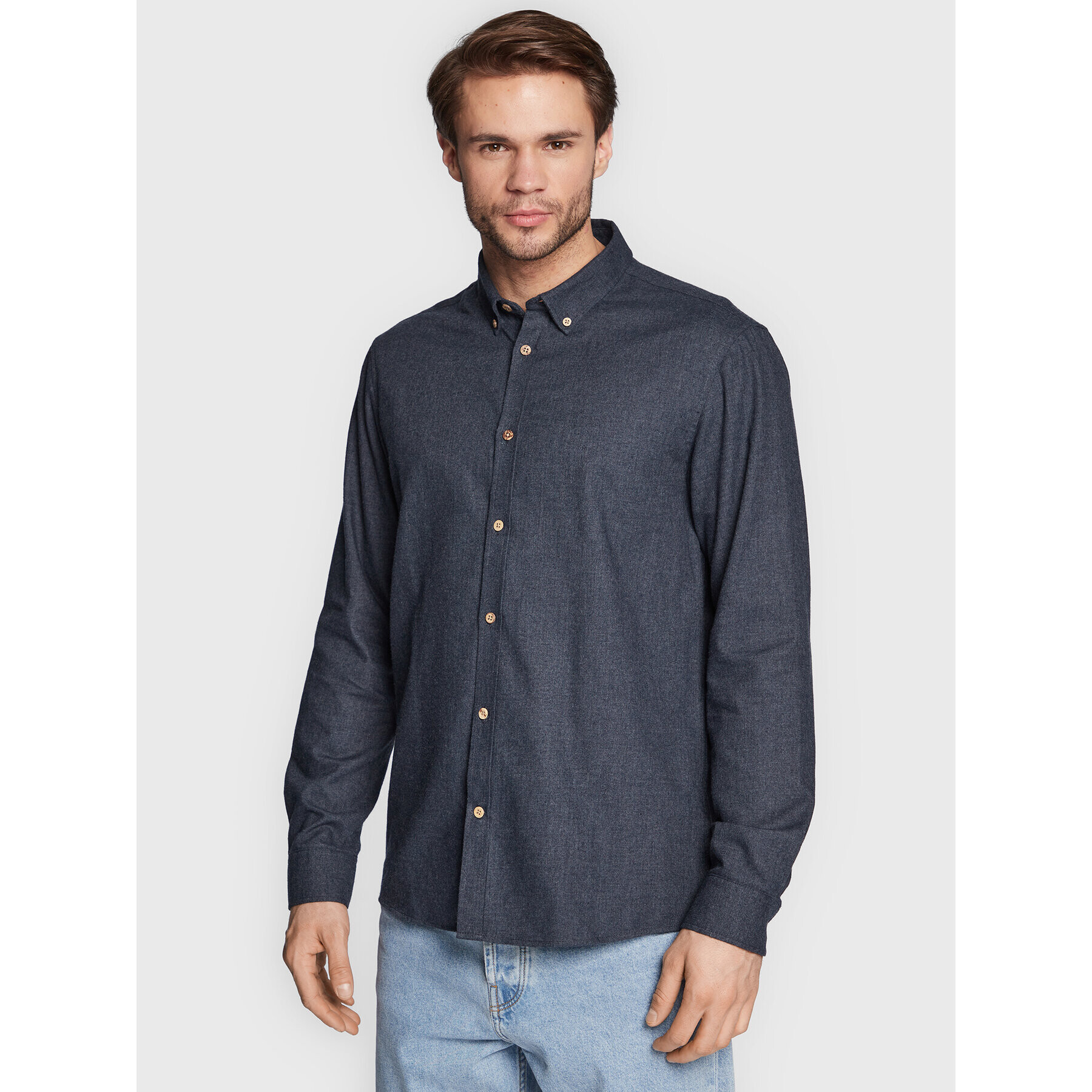 Solid Риза Pete 21107465 Тъмносин Regular Fit - Pepit.bg