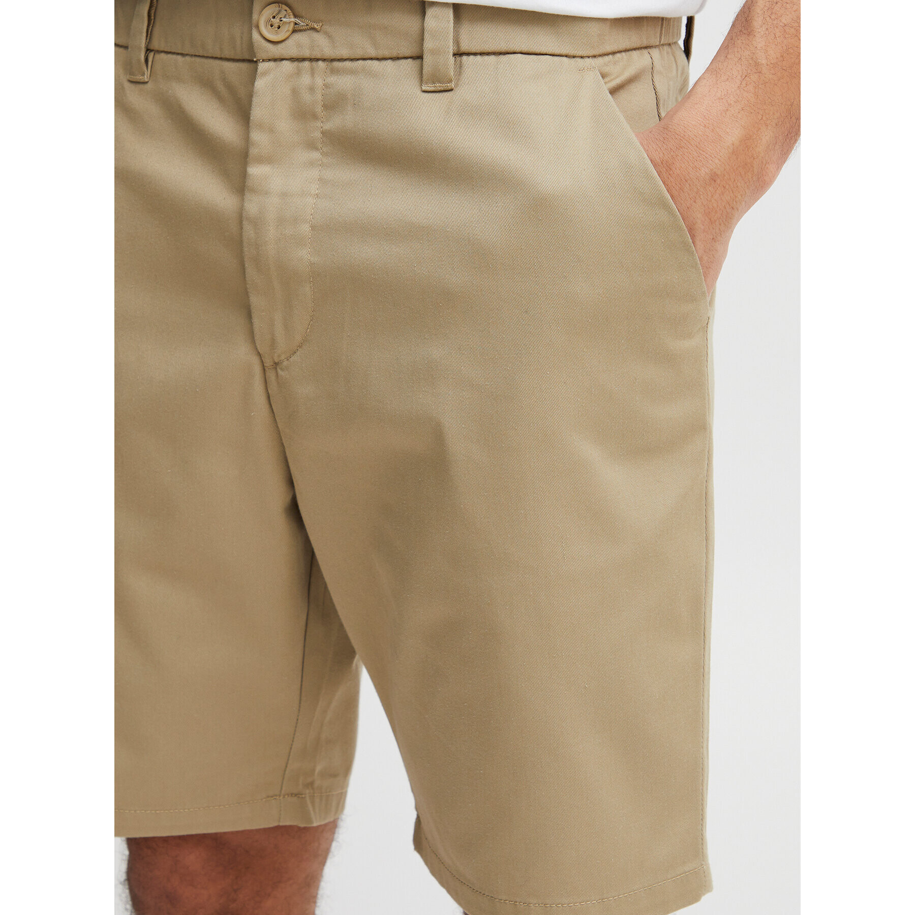 Solid Шорти от плат 21107653 Бежов Straight Fit - Pepit.bg