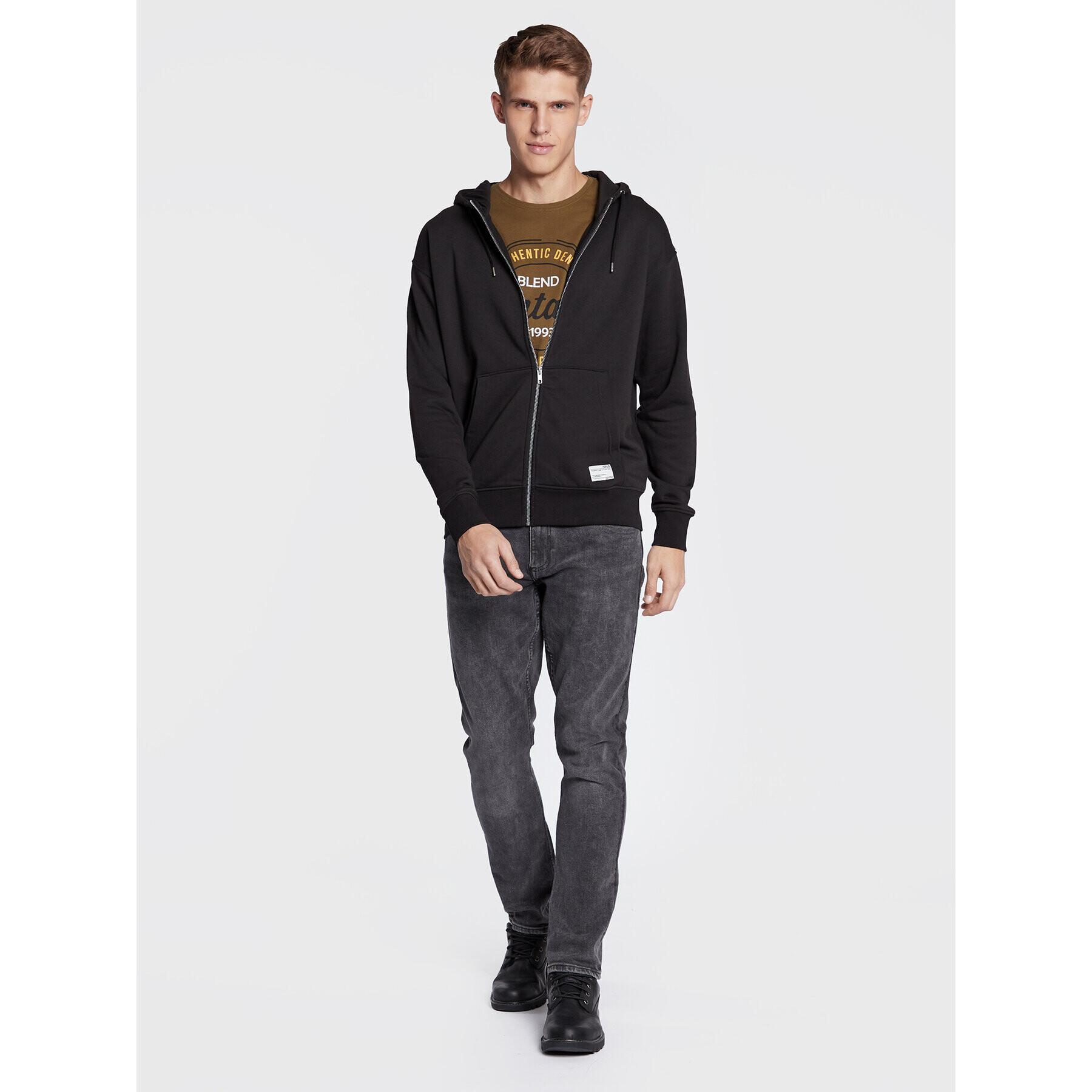 Solid Суитшърт 21107421 Черен Regular Fit - Pepit.bg