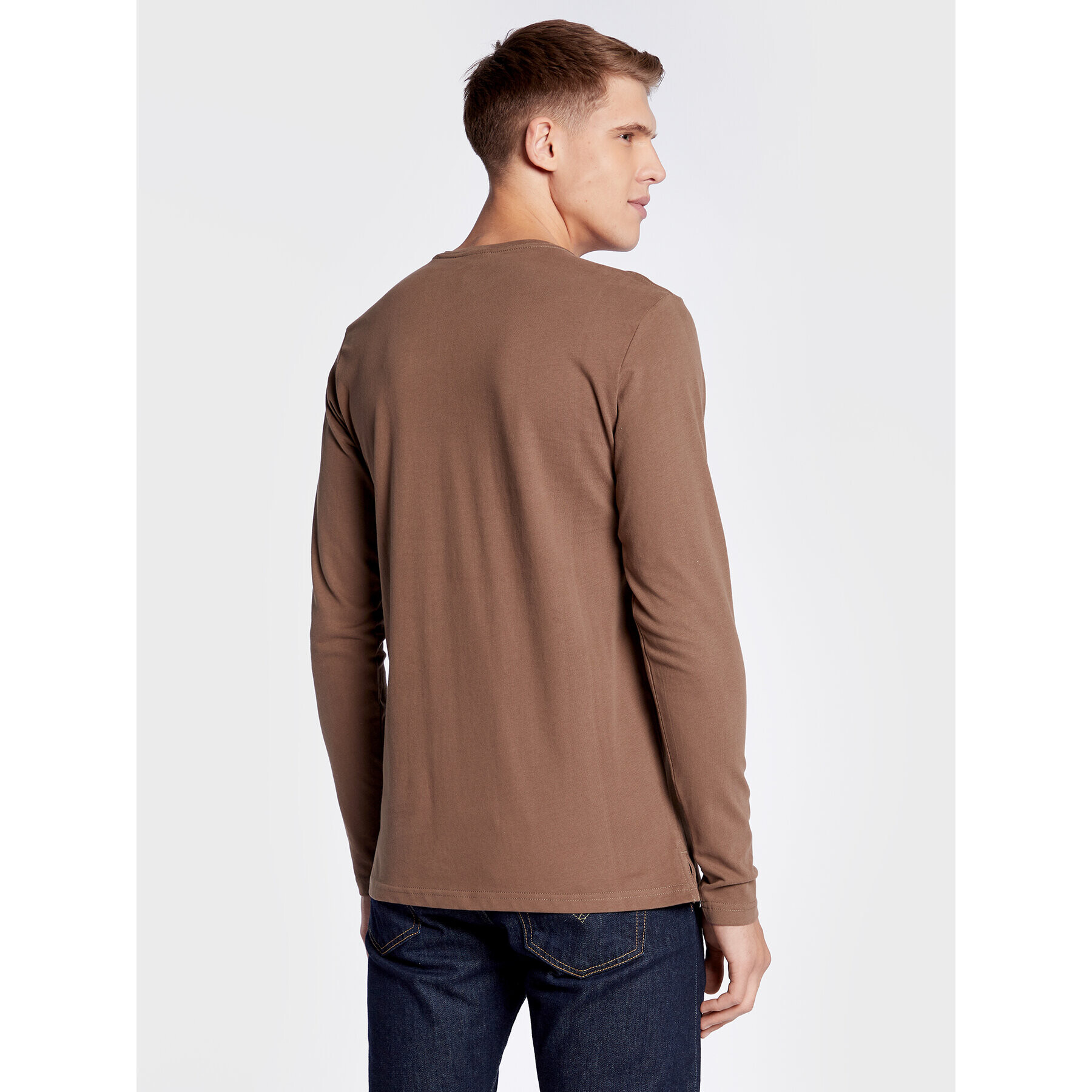 Solid Тениска с дълъг ръкав 21106135 Бежов Regular Fit - Pepit.bg